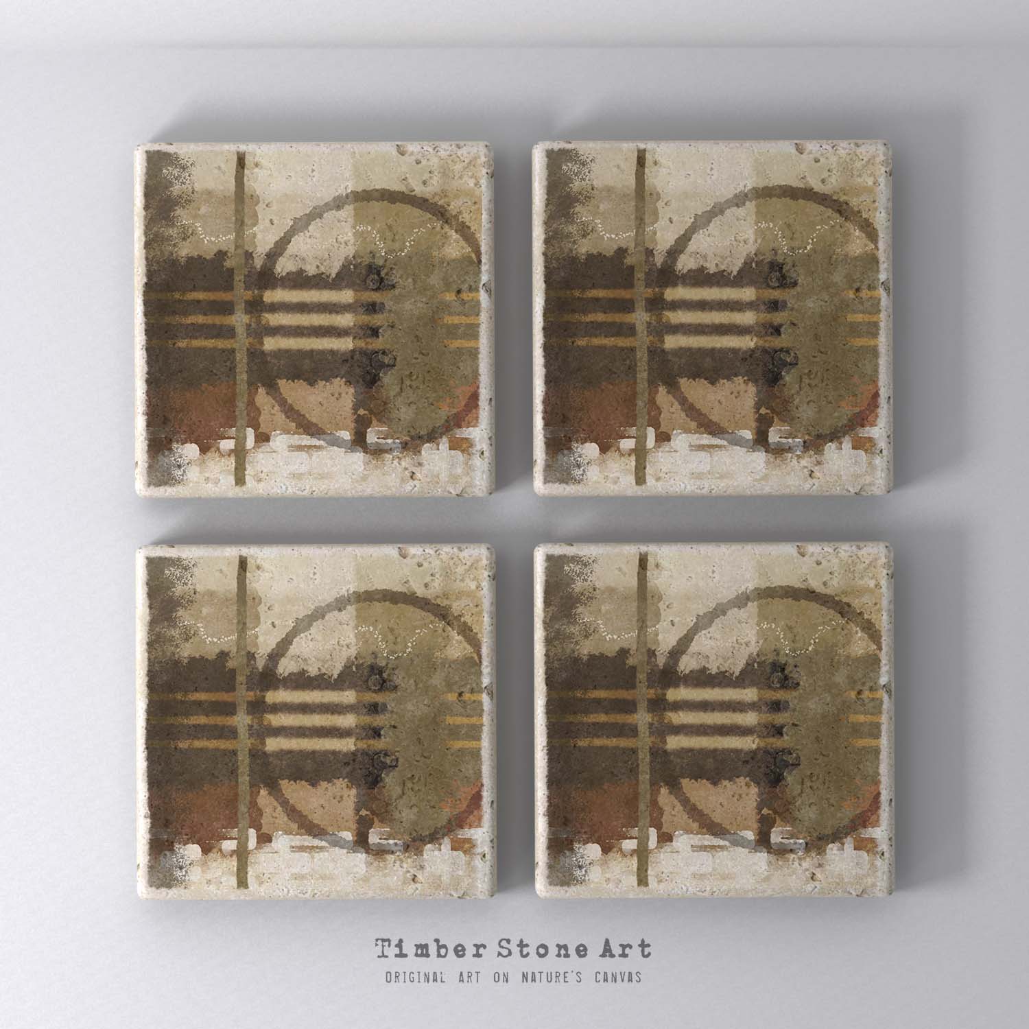 MAIN_ABS33_888 - Set Of 4 Natural Stone Coasters