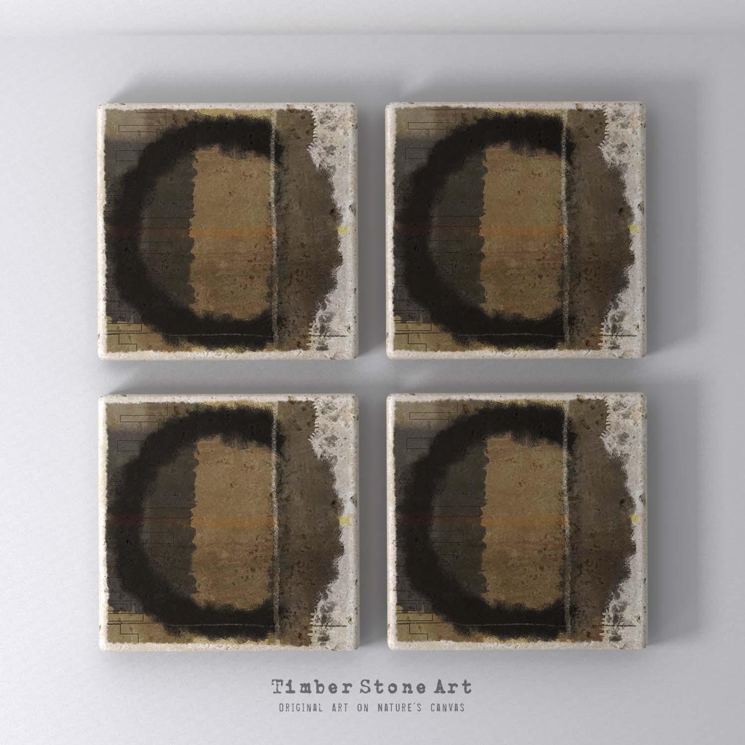 MAIN_ABS74_796 - Set Of 4 Natural Stone Coasters