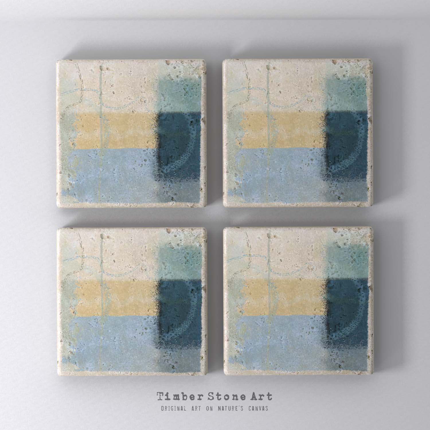 MAIN_ABS28_973 - Set Of 4 Natural Stone Coasters