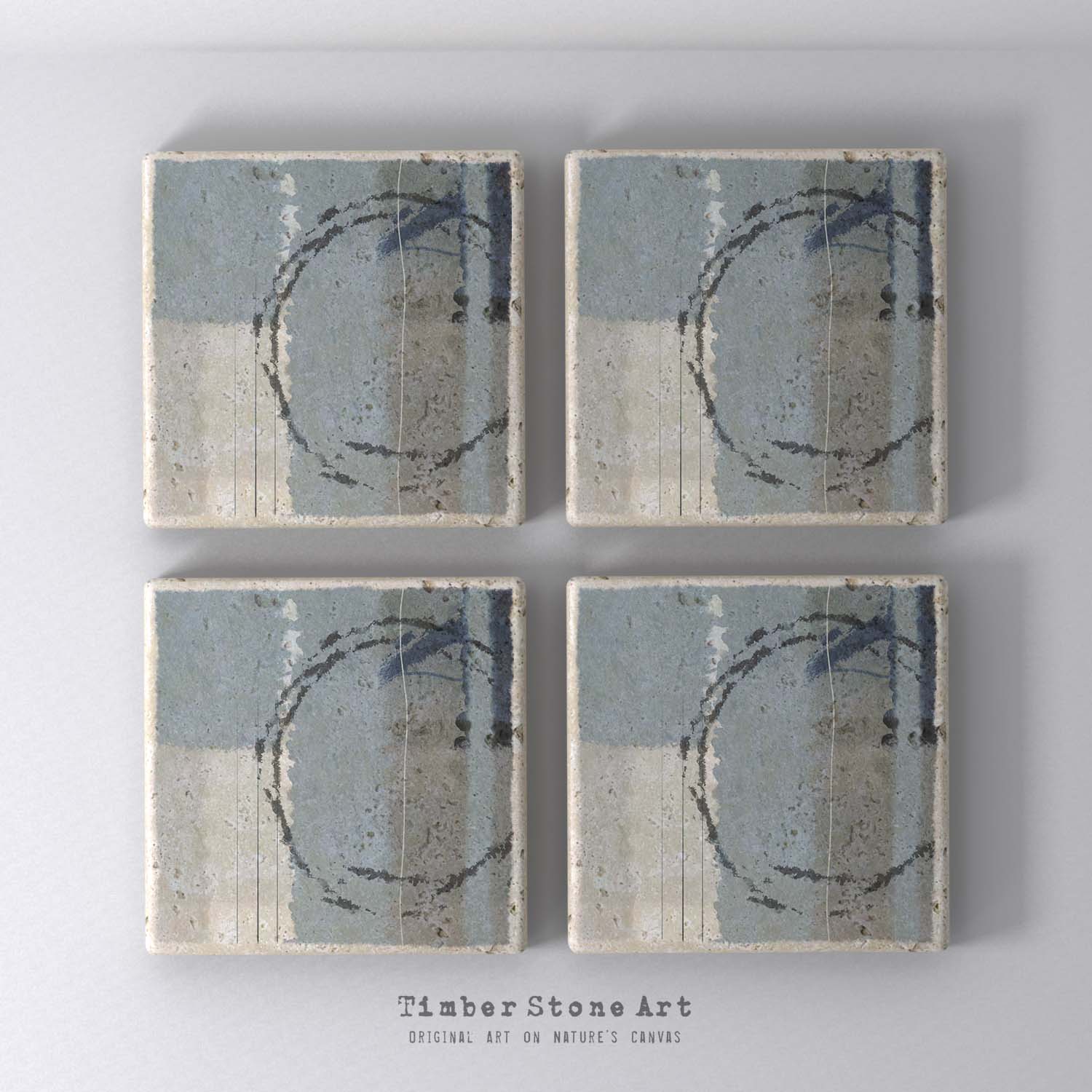 MAIN_ABS29_142 - Set Of 4 Natural Stone Coasters