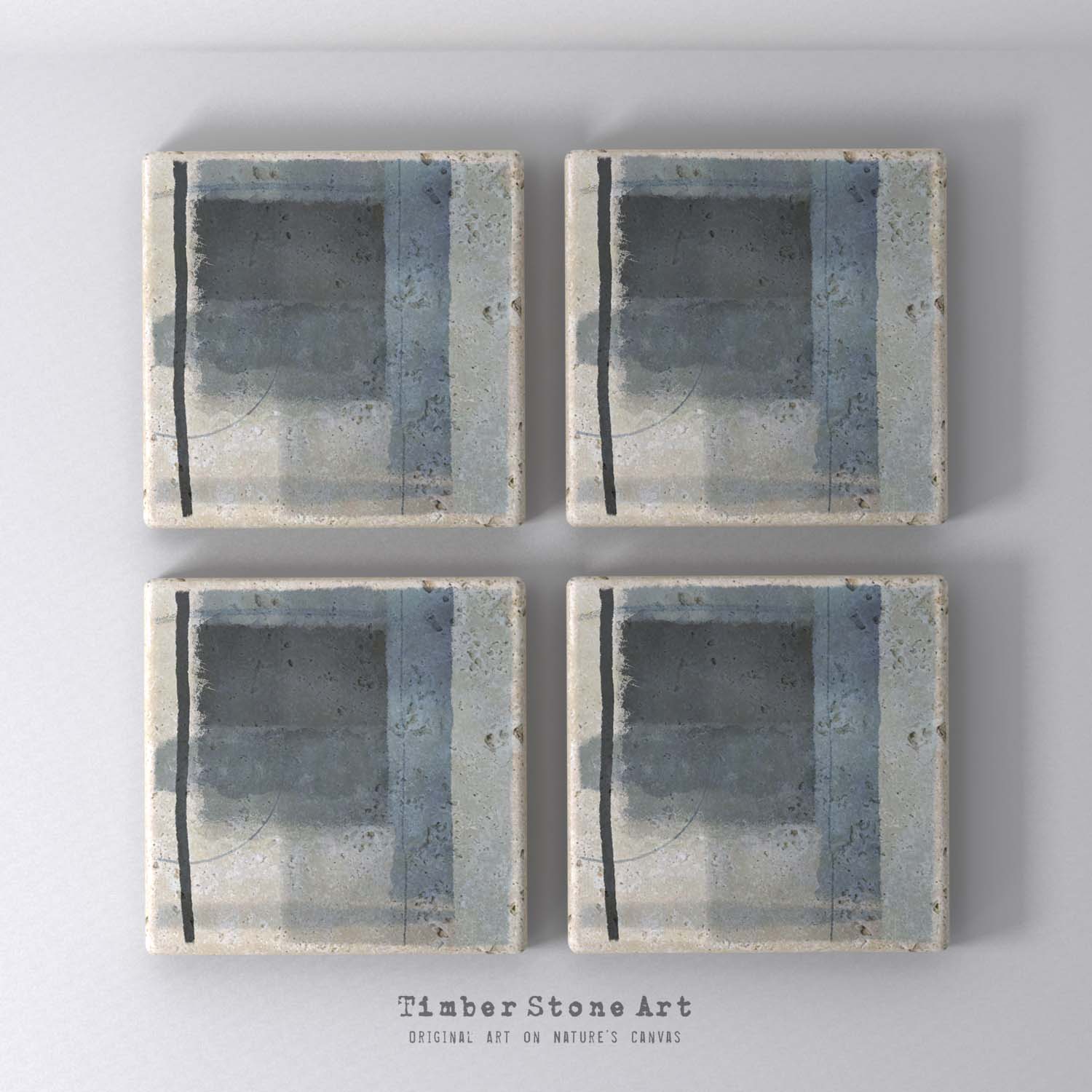 MAIN_ABS29_380 - Set Of 4 Natural Stone Coasters