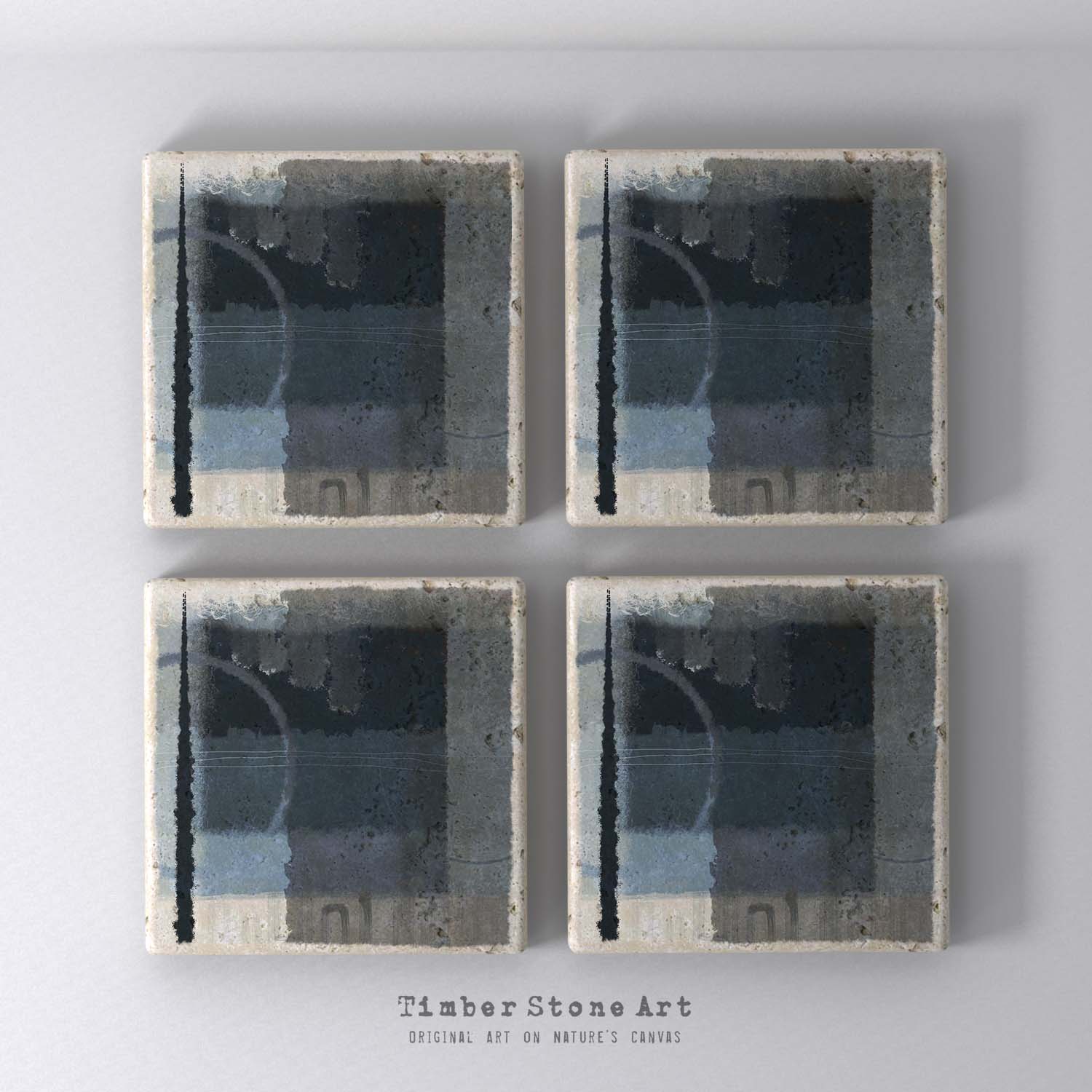 MAIN_ABS29_535 - Set Of 4 Natural Stone Coasters