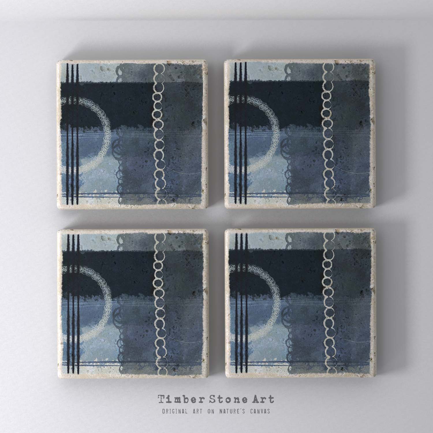 MAIN_ABS29_725 - Set Of 4 Natural Stone Coasters