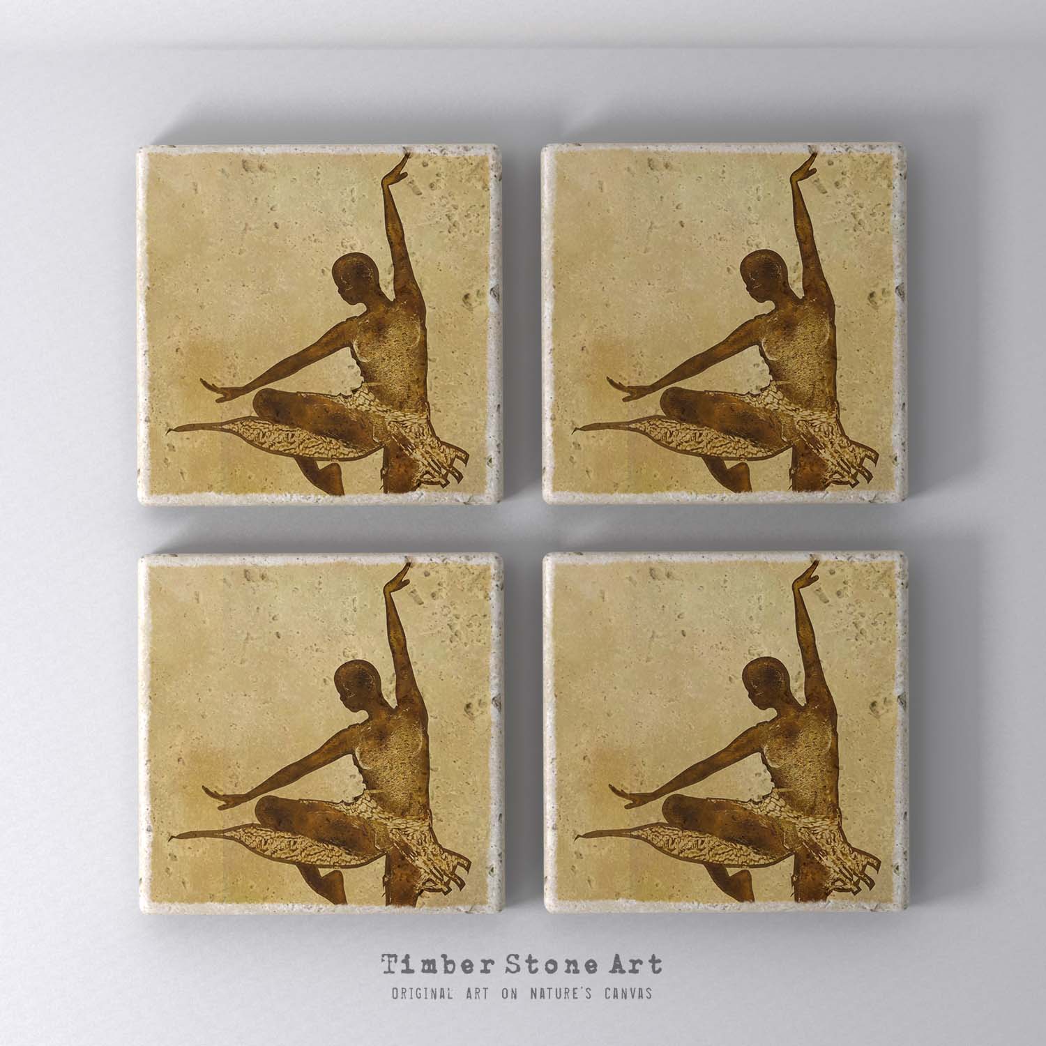ETHNIC0203 - Set Of 4 Natural Stone Coasters