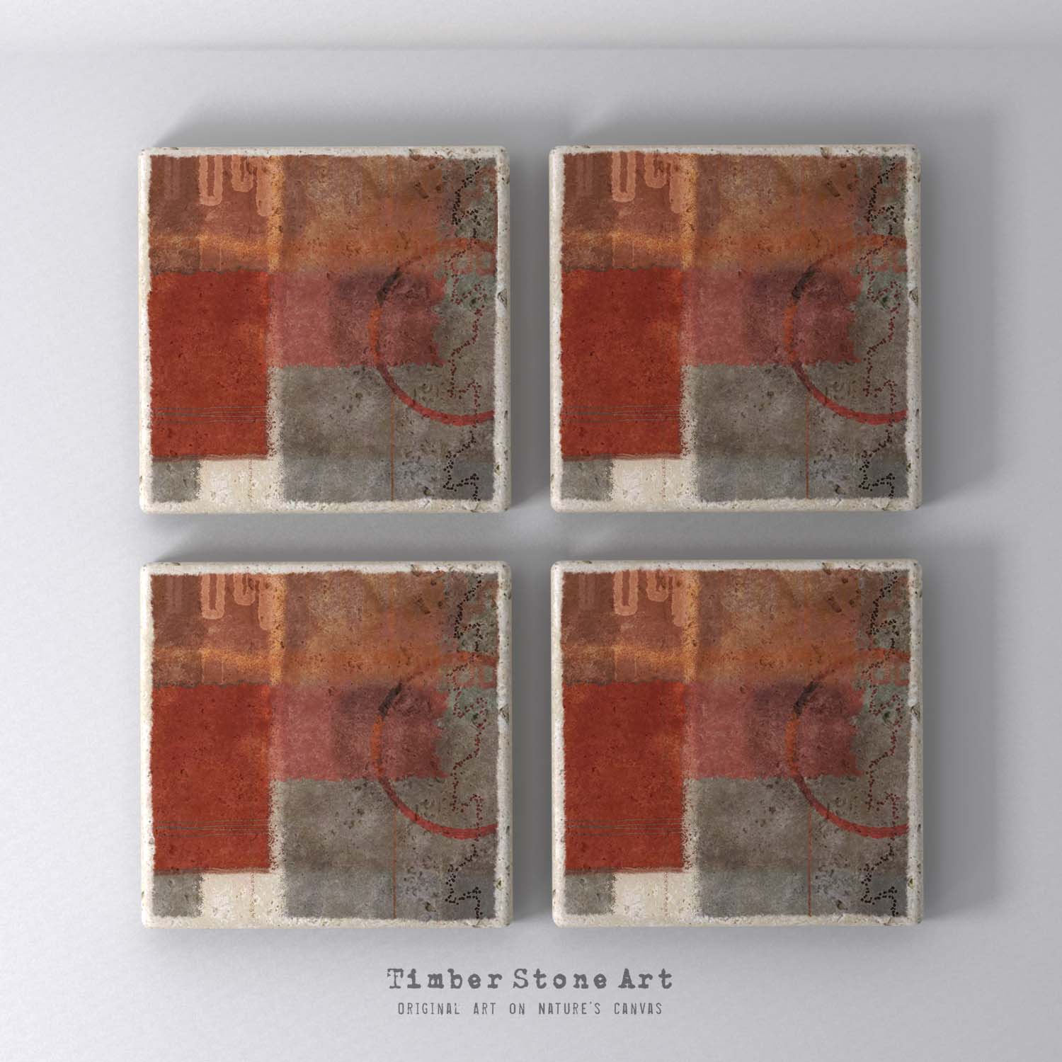 MAIN_ABS30_372 - Set Of 4 Natural Stone Coasters