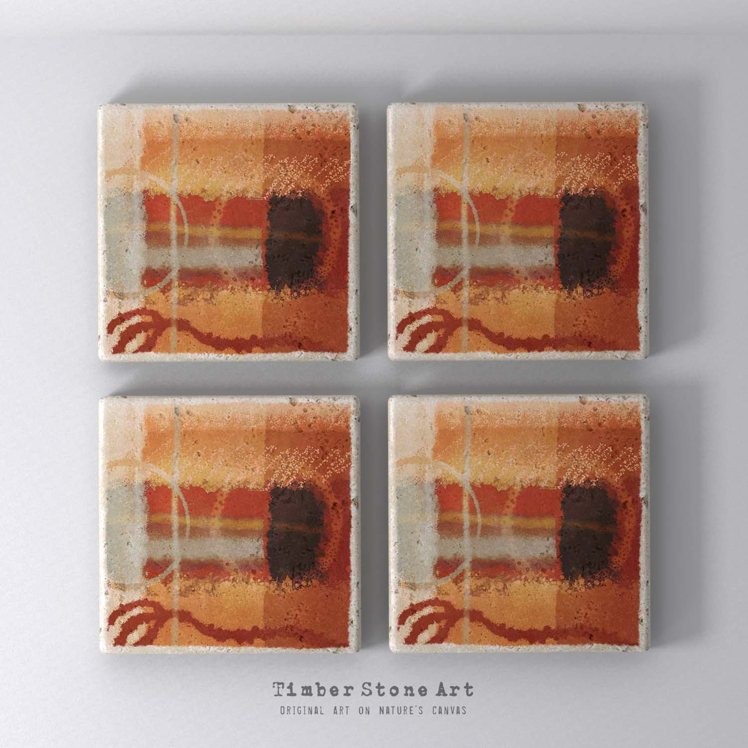 MAIN_ABS30_388 - Set Of 4 Natural Stone Coasters