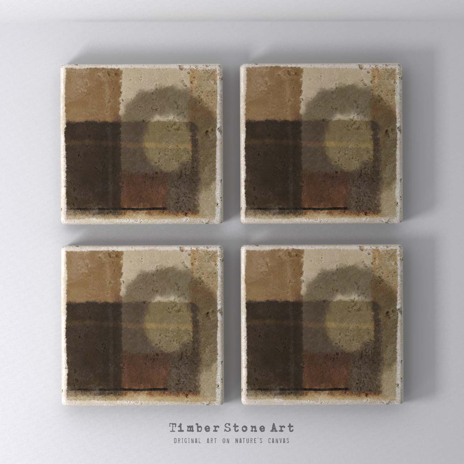 MAIN_ABS33_1 - Set Of 4 Natural Stone Coasters