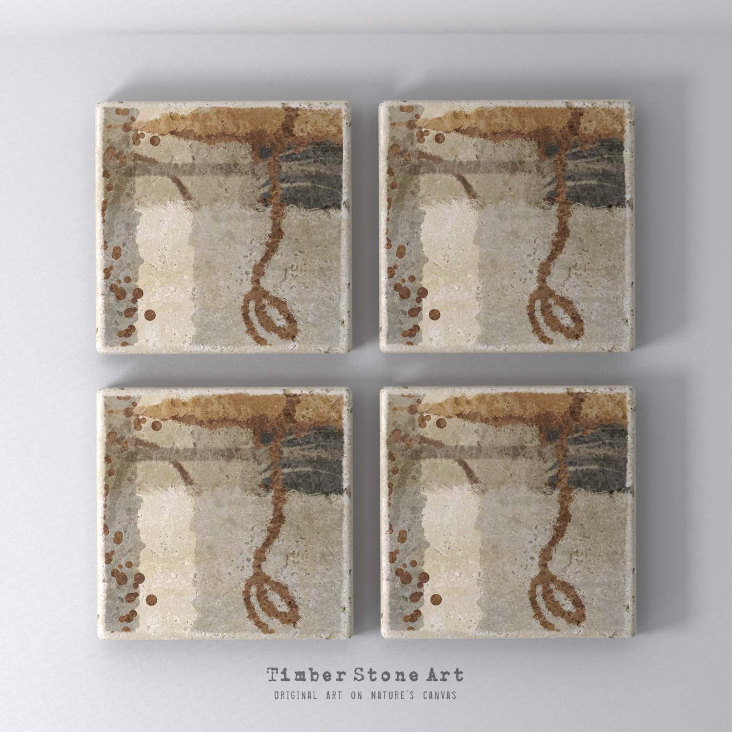 MAIN_ABS33_67 - Set Of 4 Natural Stone Coasters