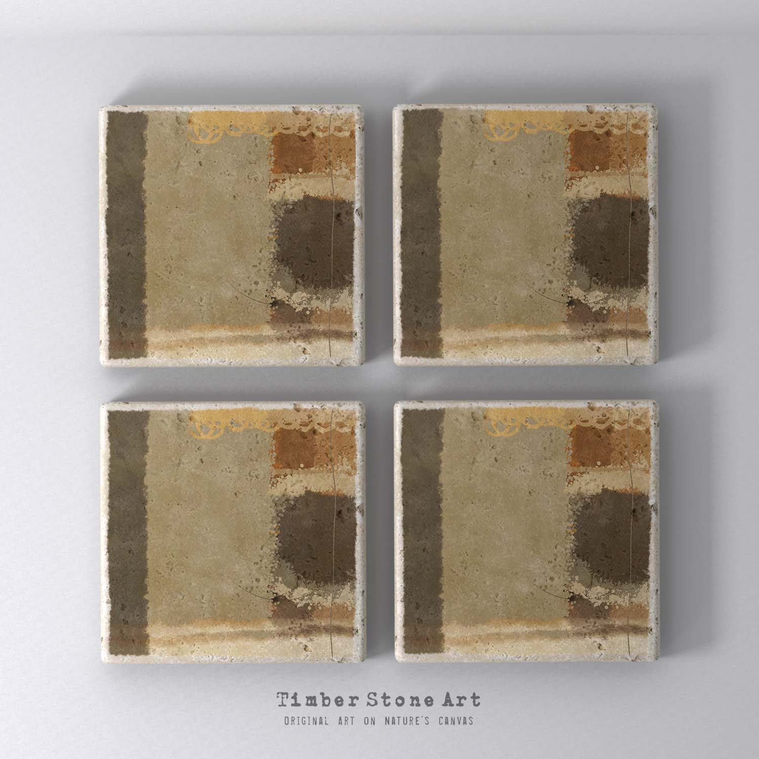 MAIN_ABS33_68 - Set Of 4 Natural Stone Coasters