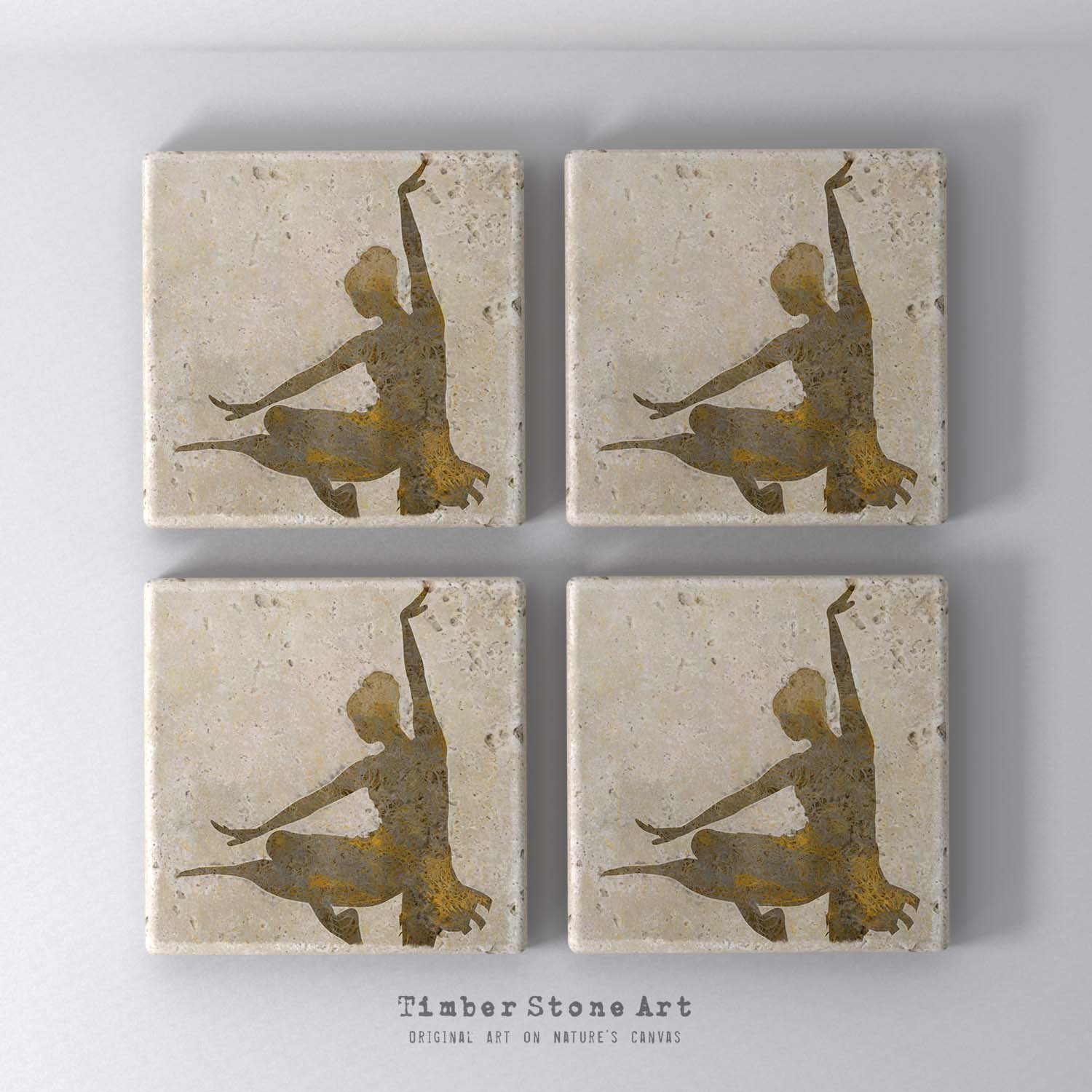 ETHNIC0203-2 - Set Of 4 Natural Stone Coasters