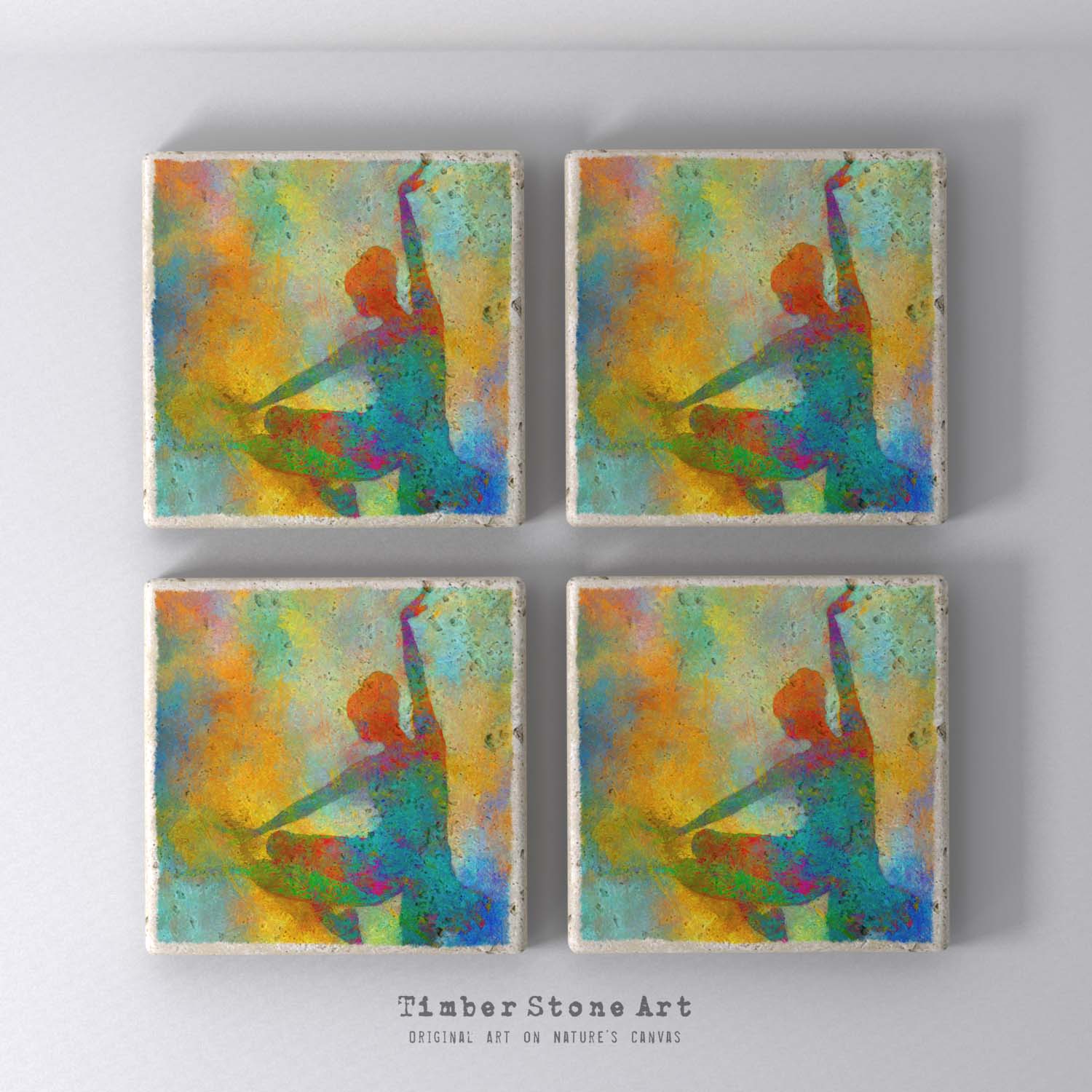 ETHNIC0203-5 - Set Of 4 Natural Stone Coasters