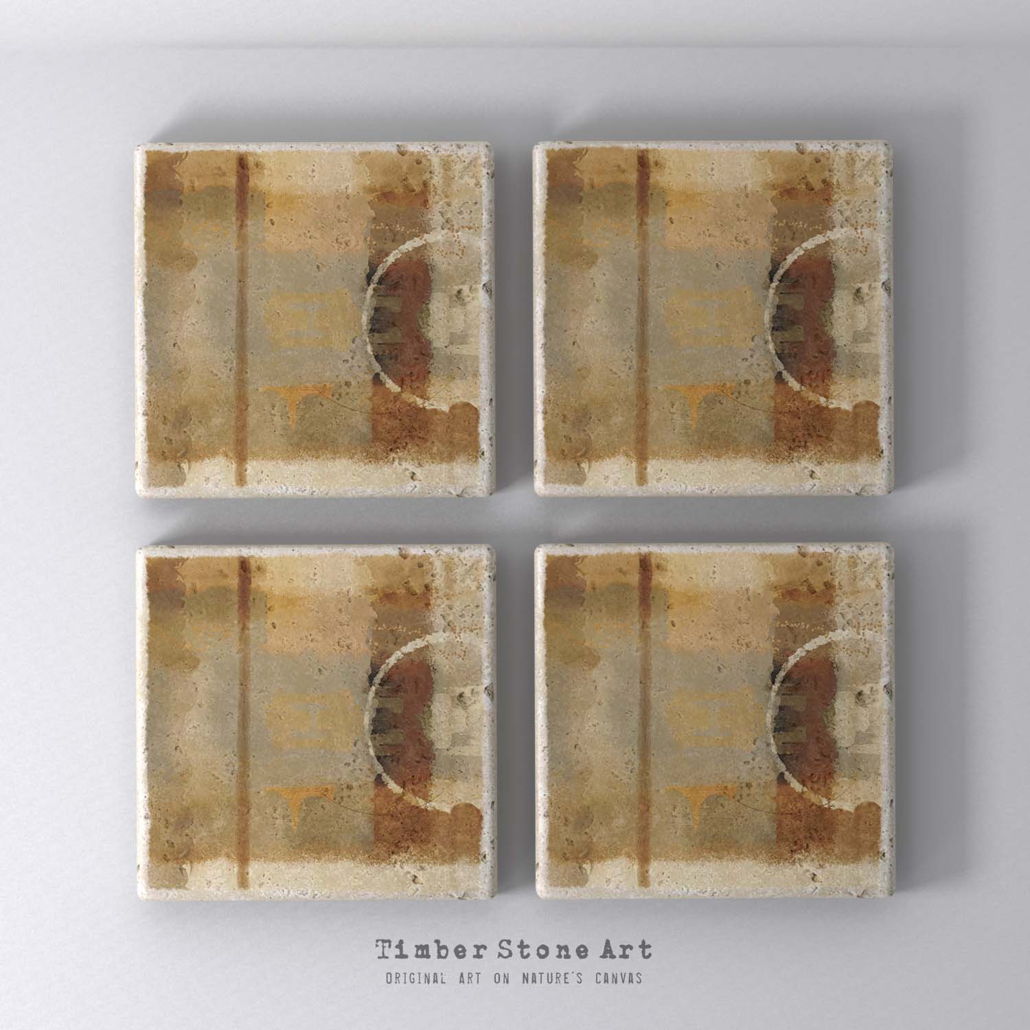 MAIN_ABS33_448 - Set Of 4 Natural Stone Coasters