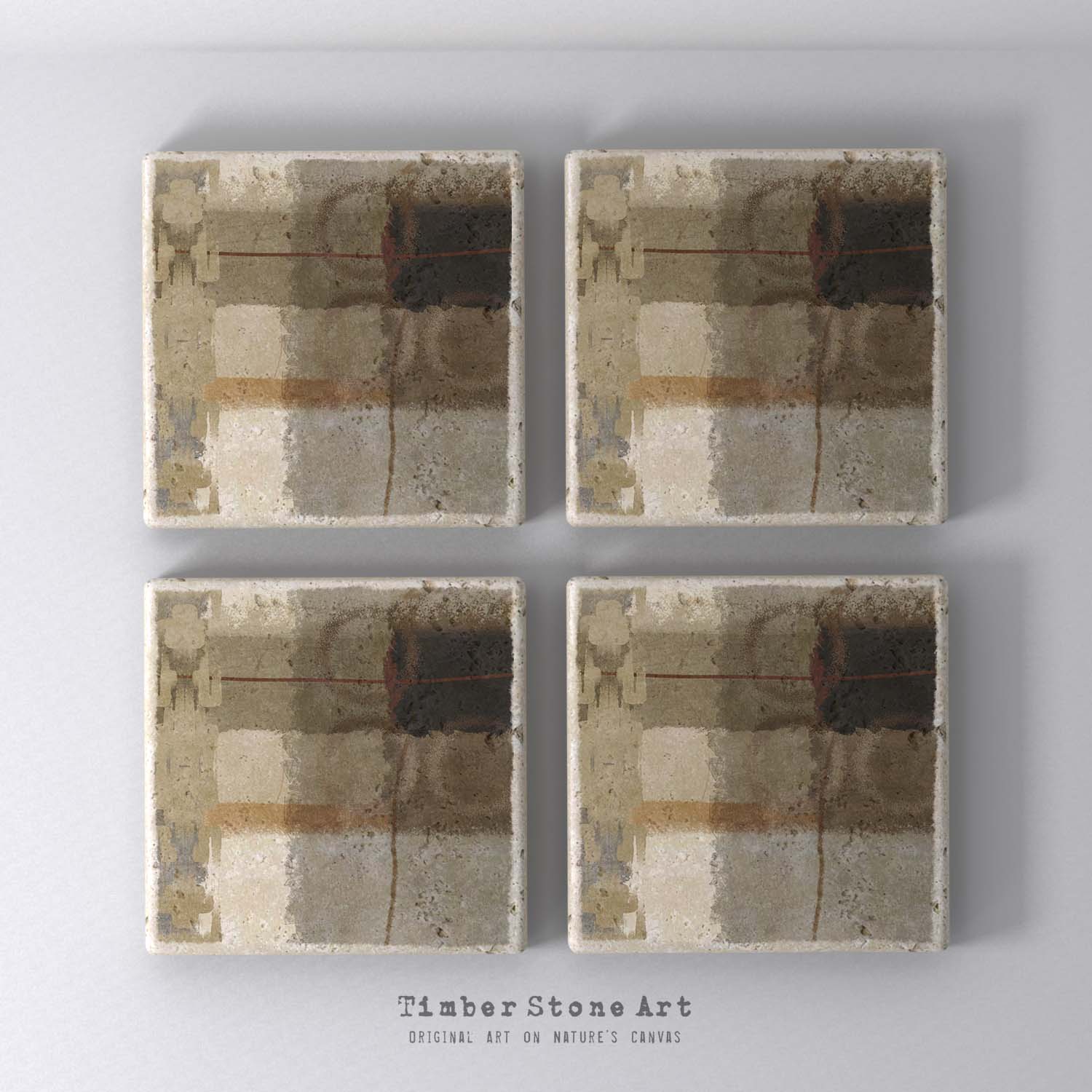 MAIN_ABS33_467 - Set Of 4 Natural Stone Coasters