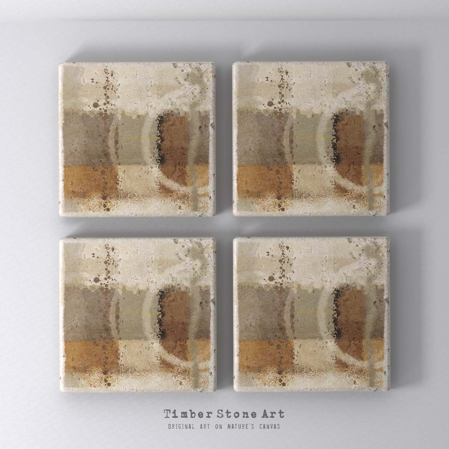 MAIN_ABS33_788 - Set Of 4 Natural Stone Coasters
