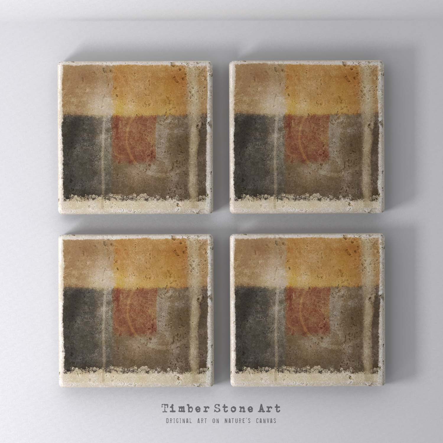 MAIN_ABS33_841 - Set Of 4 Natural Stone Coasters