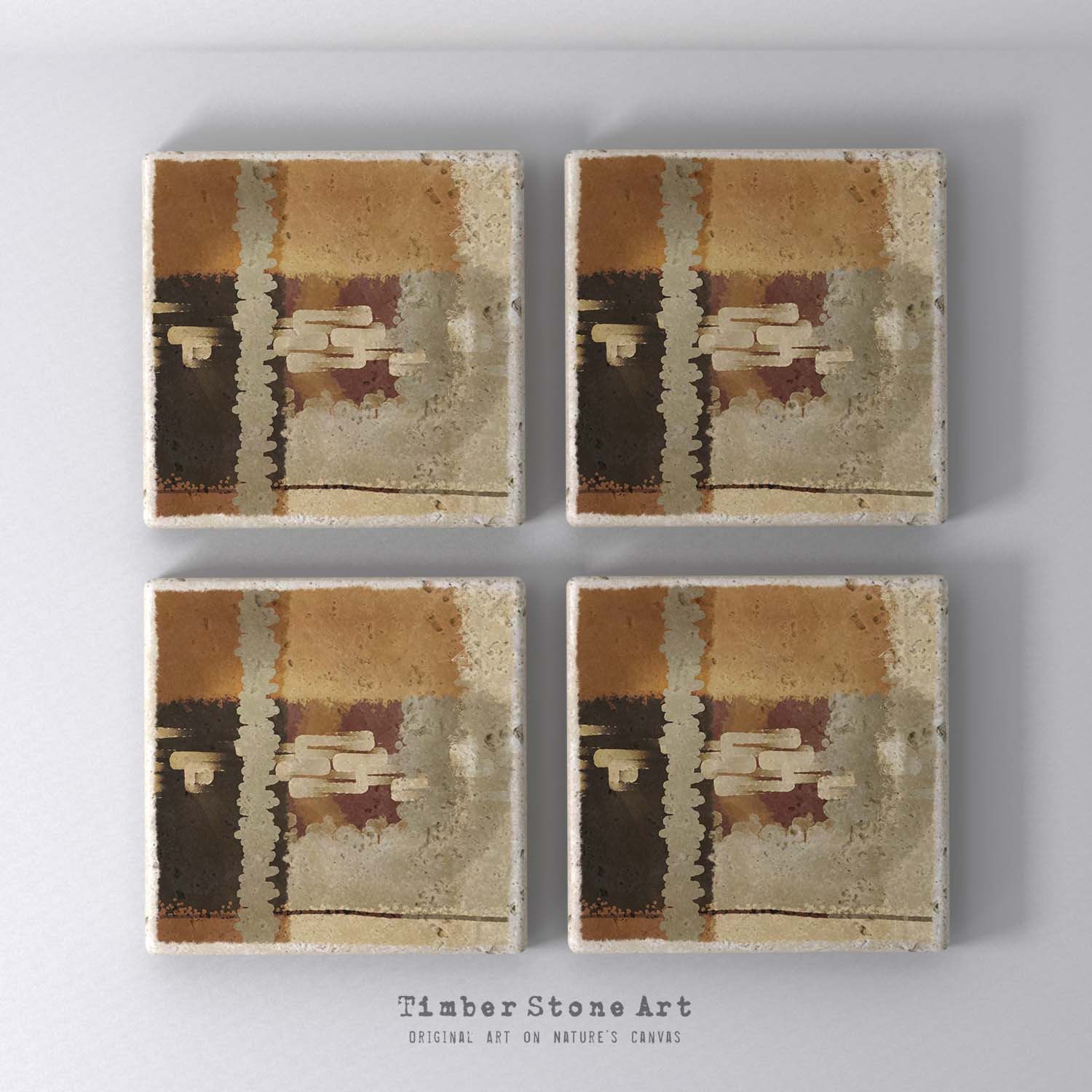 MAIN_ABS33_871 - Set Of 4 Natural Stone Coasters