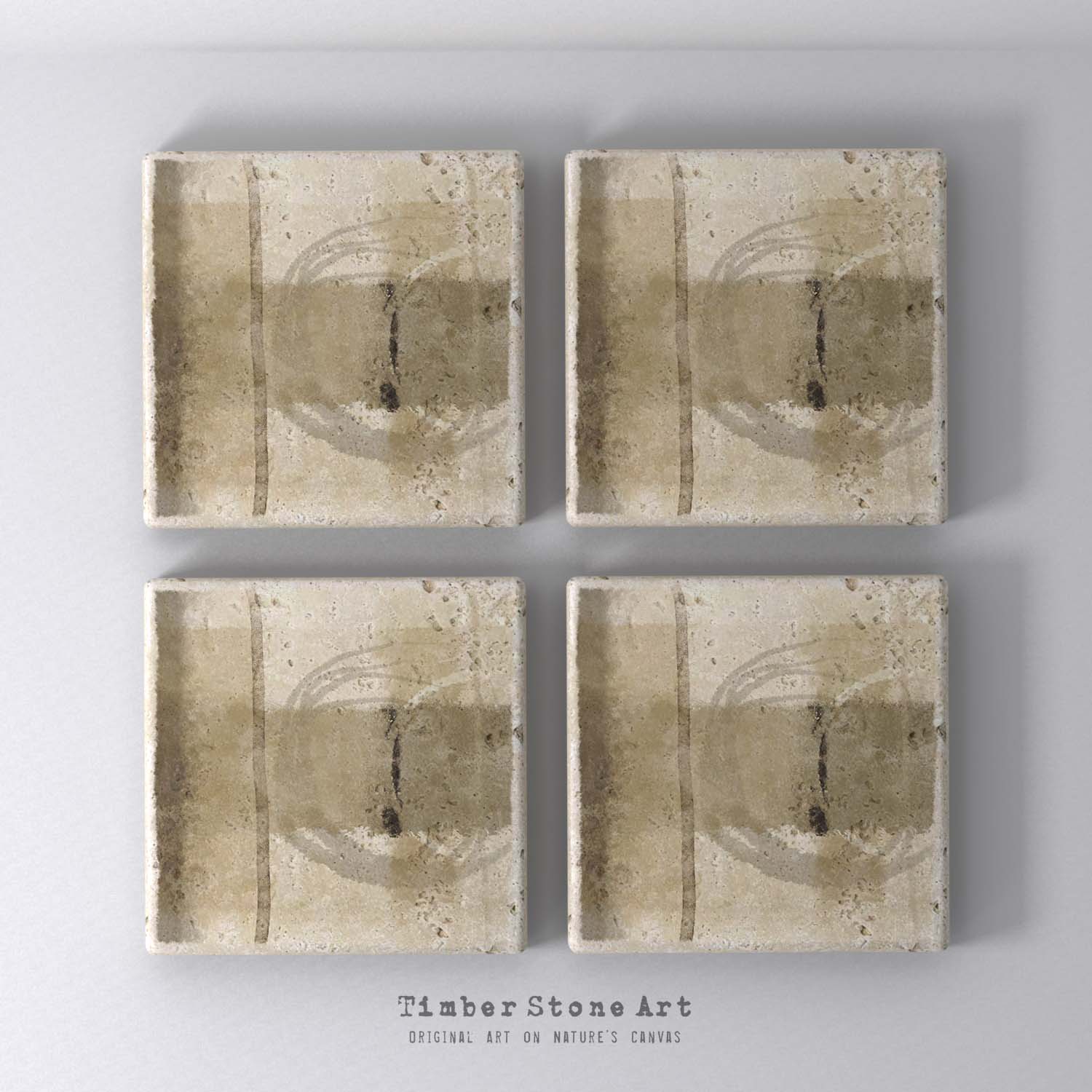 MAIN_ABS33_943 - Set Of 4 Natural Stone Coasters