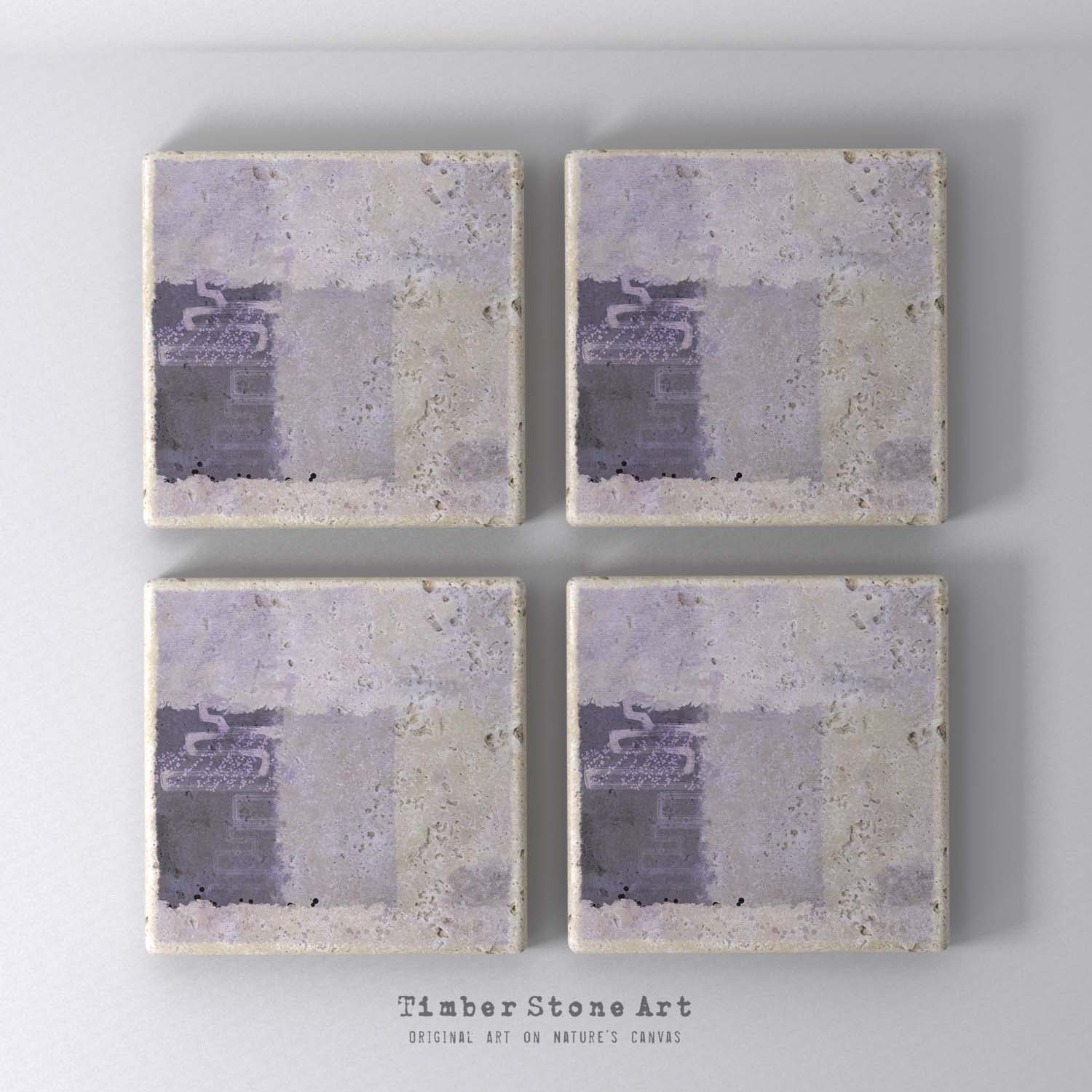 MAIN_ABS34_371 - Set Of 4 Natural Stone Coasters