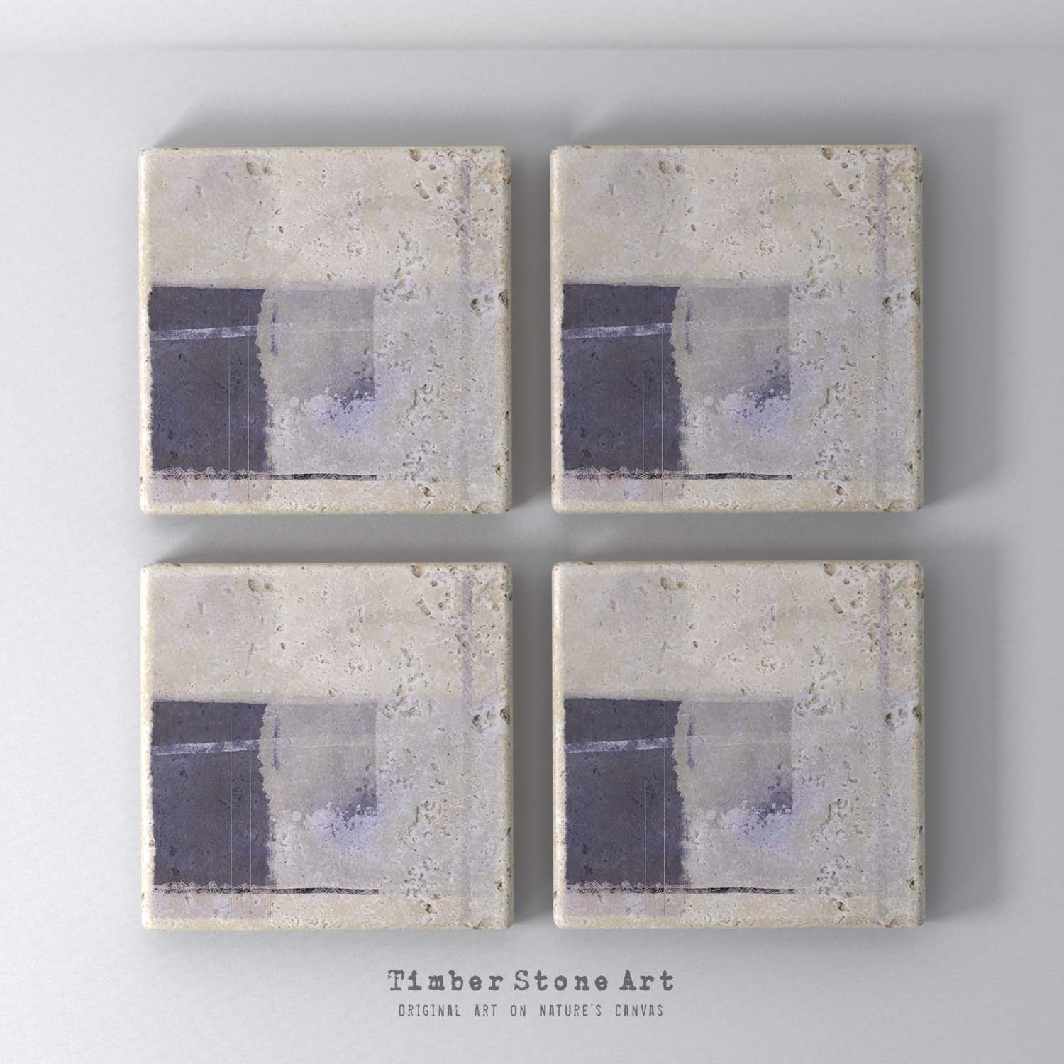 MAIN_ABS34_926 - Set Of 4 Natural Stone Coasters