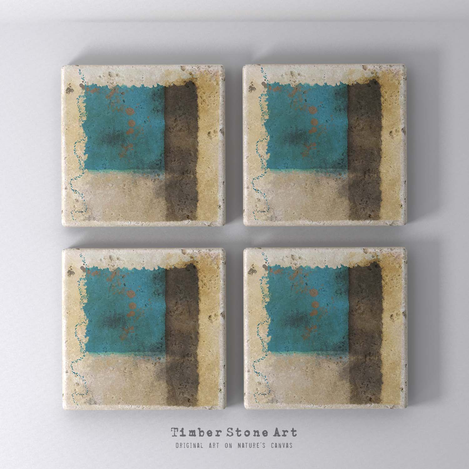 MAIN_ABS35_6 - Set Of 4 Natural Stone Coasters