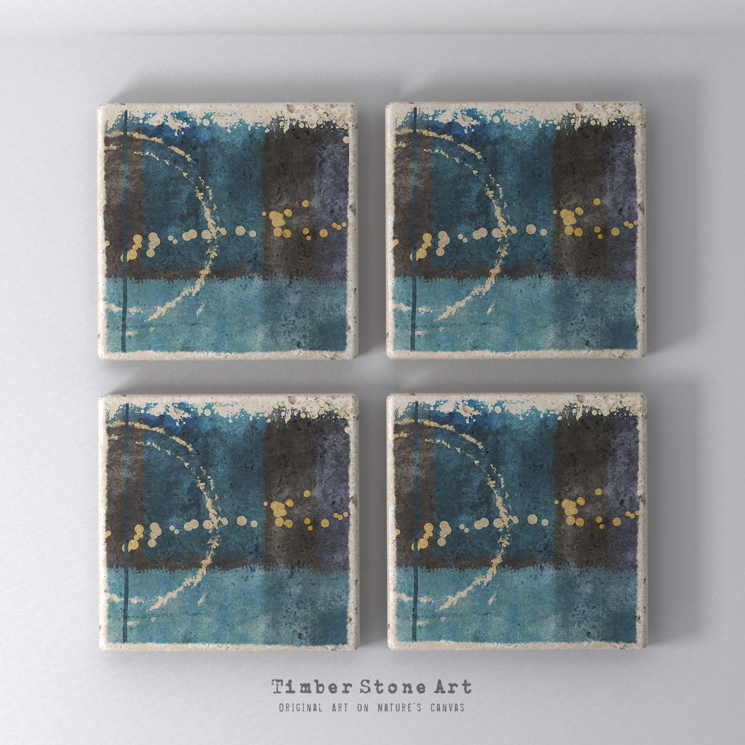 MAIN_ABS35_26 - Set Of 4 Natural Stone Coasters