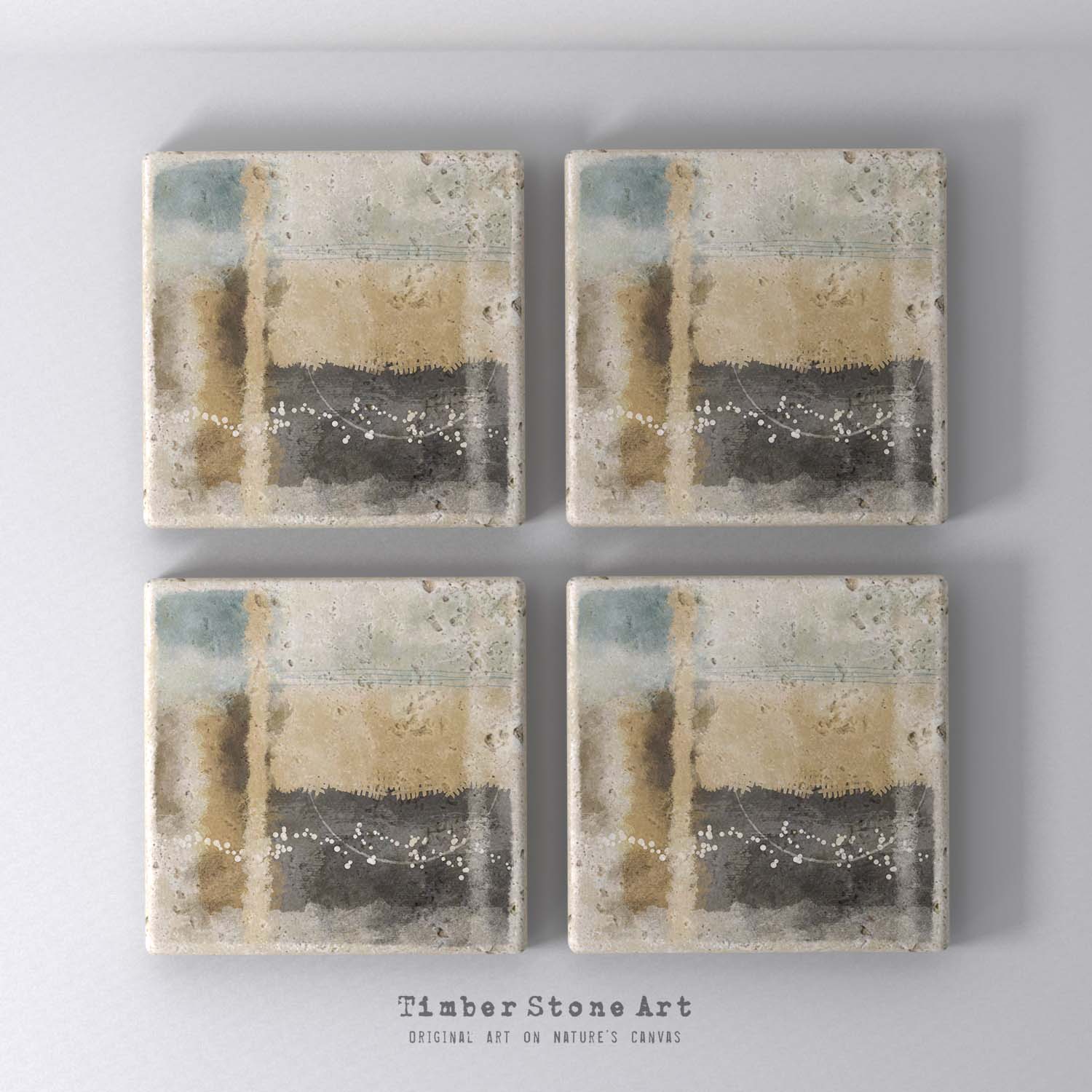 MAIN_ABS35_39 - Set Of 4 Natural Stone Coasters