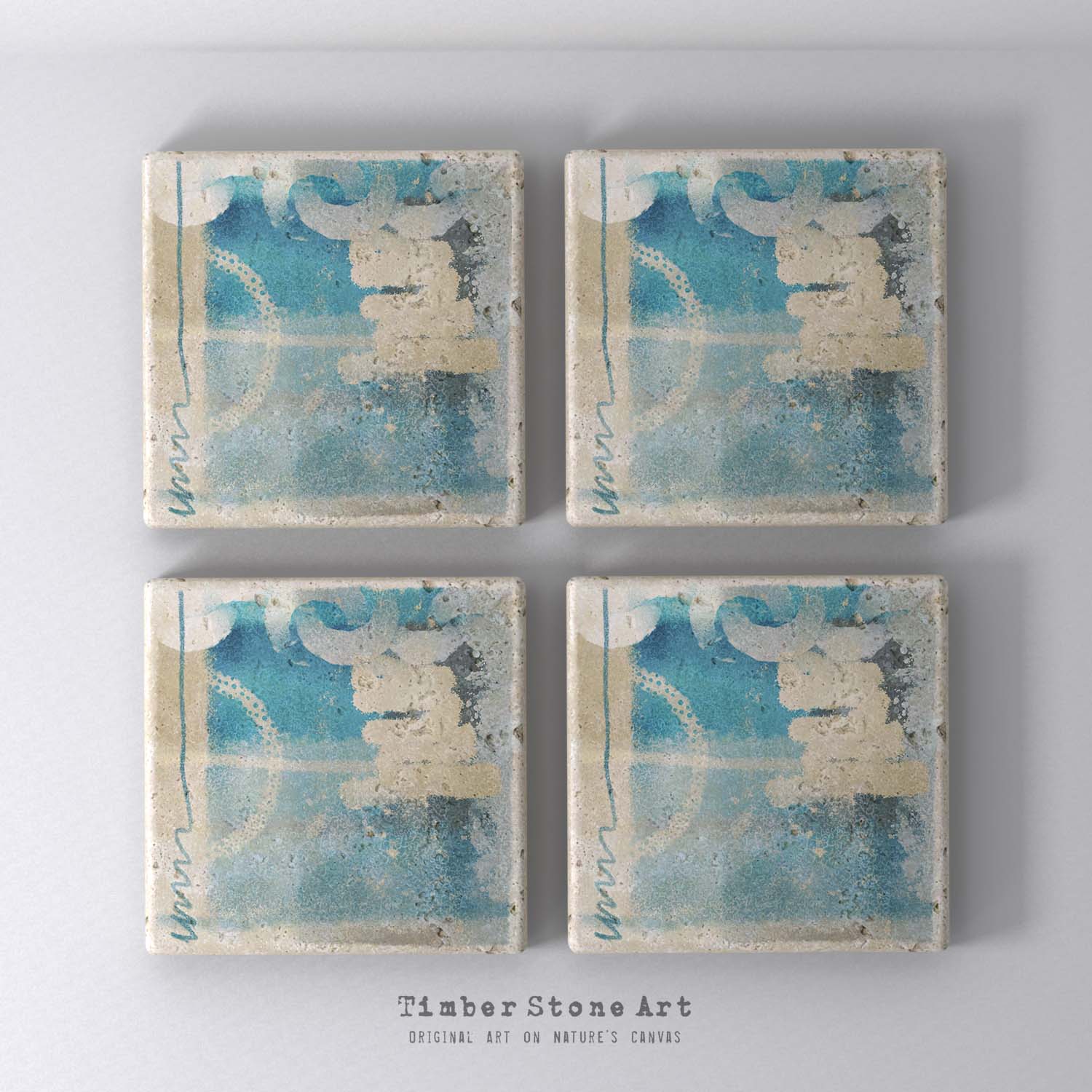 MAIN_ABS35_65 - Set Of 4 Natural Stone Coasters