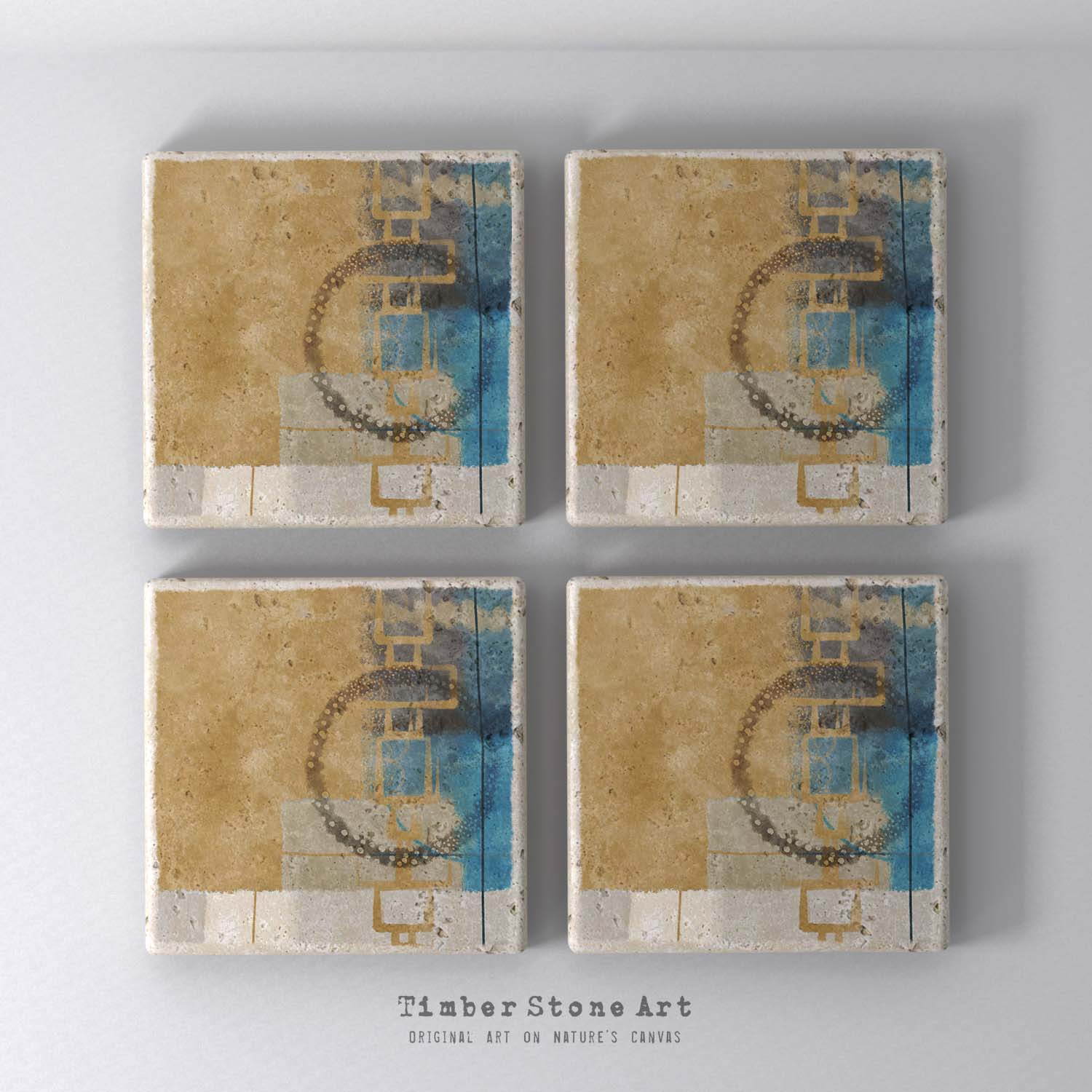 MAIN_ABS35_137 - Set Of 4 Natural Stone Coasters