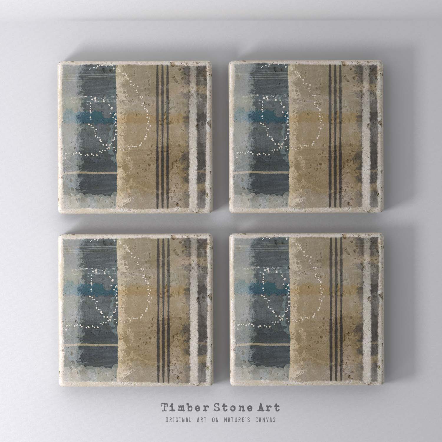MAIN_ABS35_467 - Set Of 4 Natural Stone Coasters
