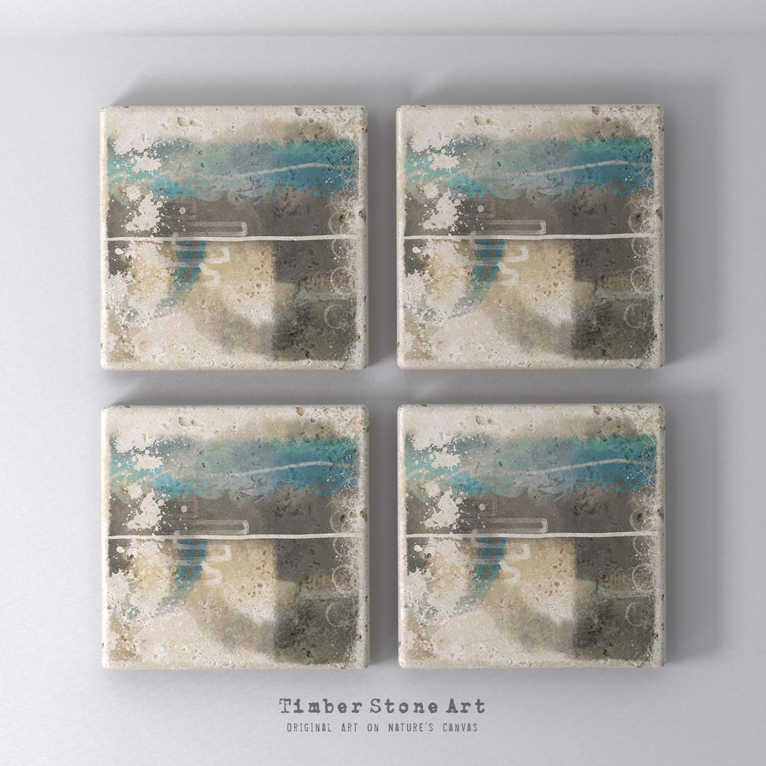 MAIN_ABS35_633 - Set Of 4 Natural Stone Coasters