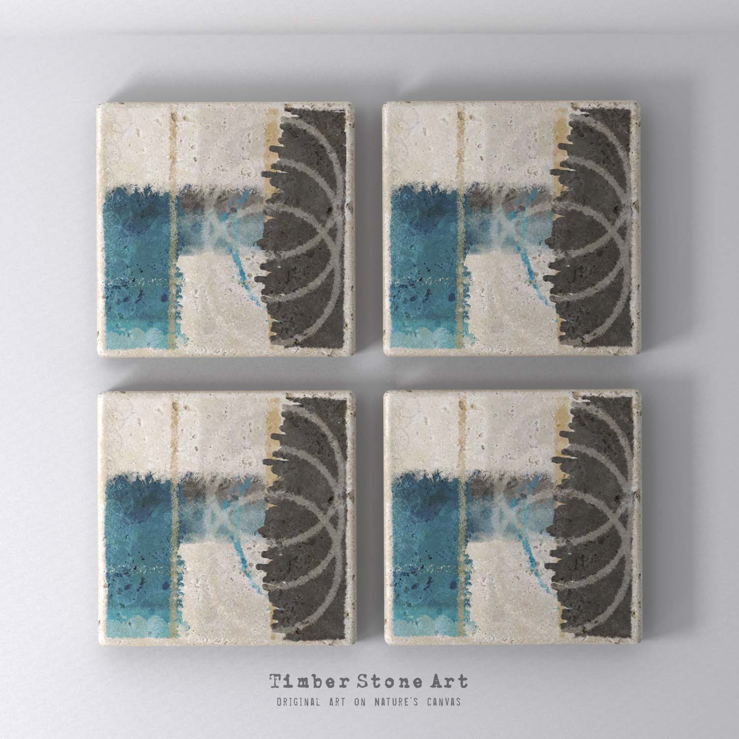 MAIN_ABS35_647 - Set Of 4 Natural Stone Coasters
