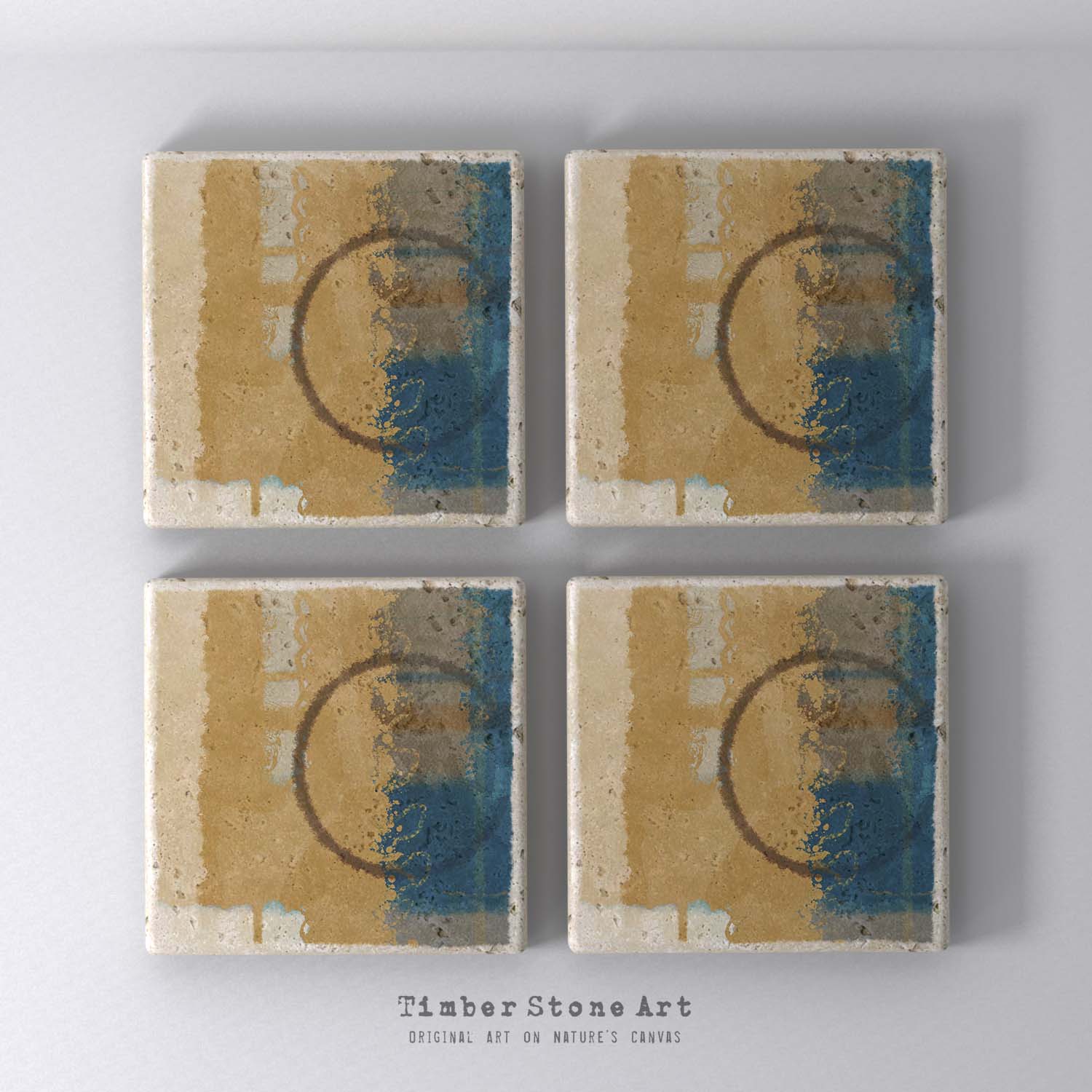MAIN_ABS35_857 - Set Of 4 Natural Stone Coasters
