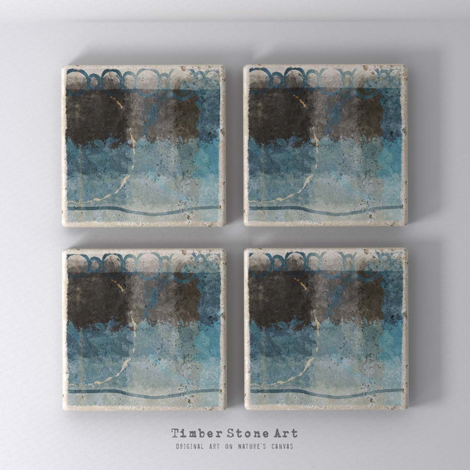MAIN_ABS35_985 - Set Of 4 Natural Stone Coasters