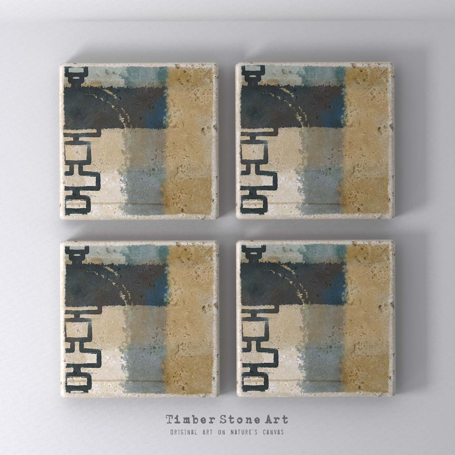 MAIN_ABS35_995 - Set Of 4 Natural Stone Coasters
