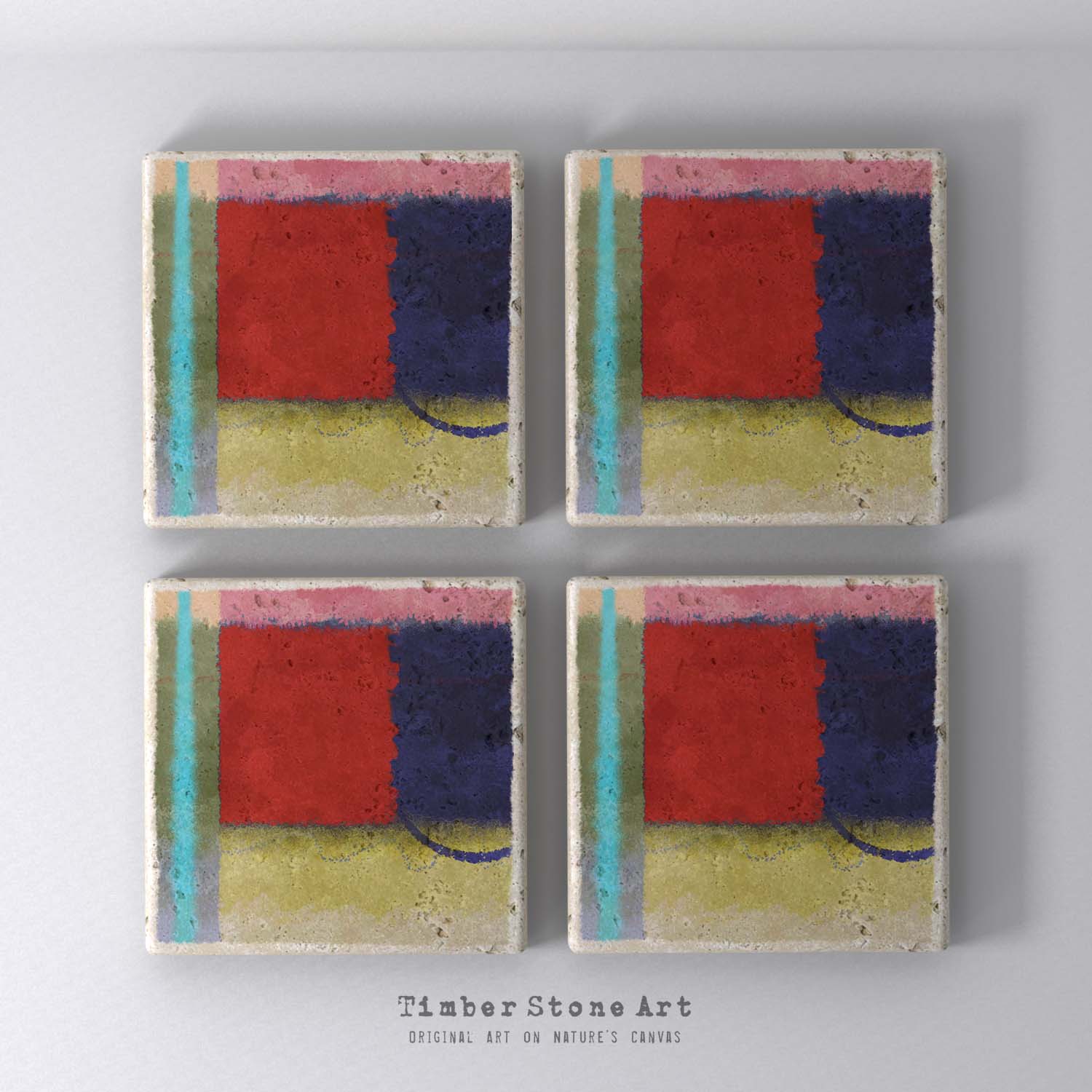MAIN_ABS61_389_1 - Set Of 4 Natural Stone Coasters