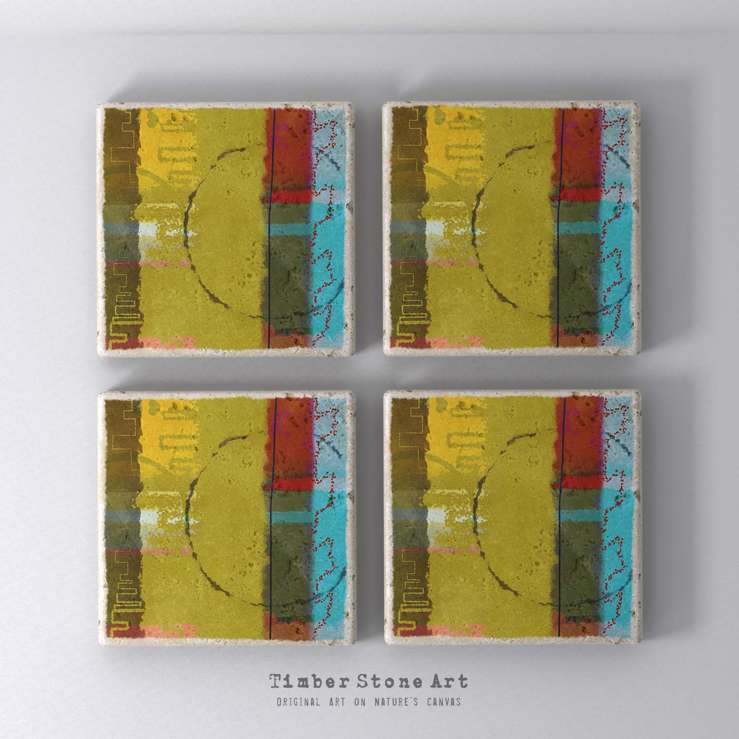 MAIN_ABS61_705_1 - Set Of 4 Natural Stone Coasters