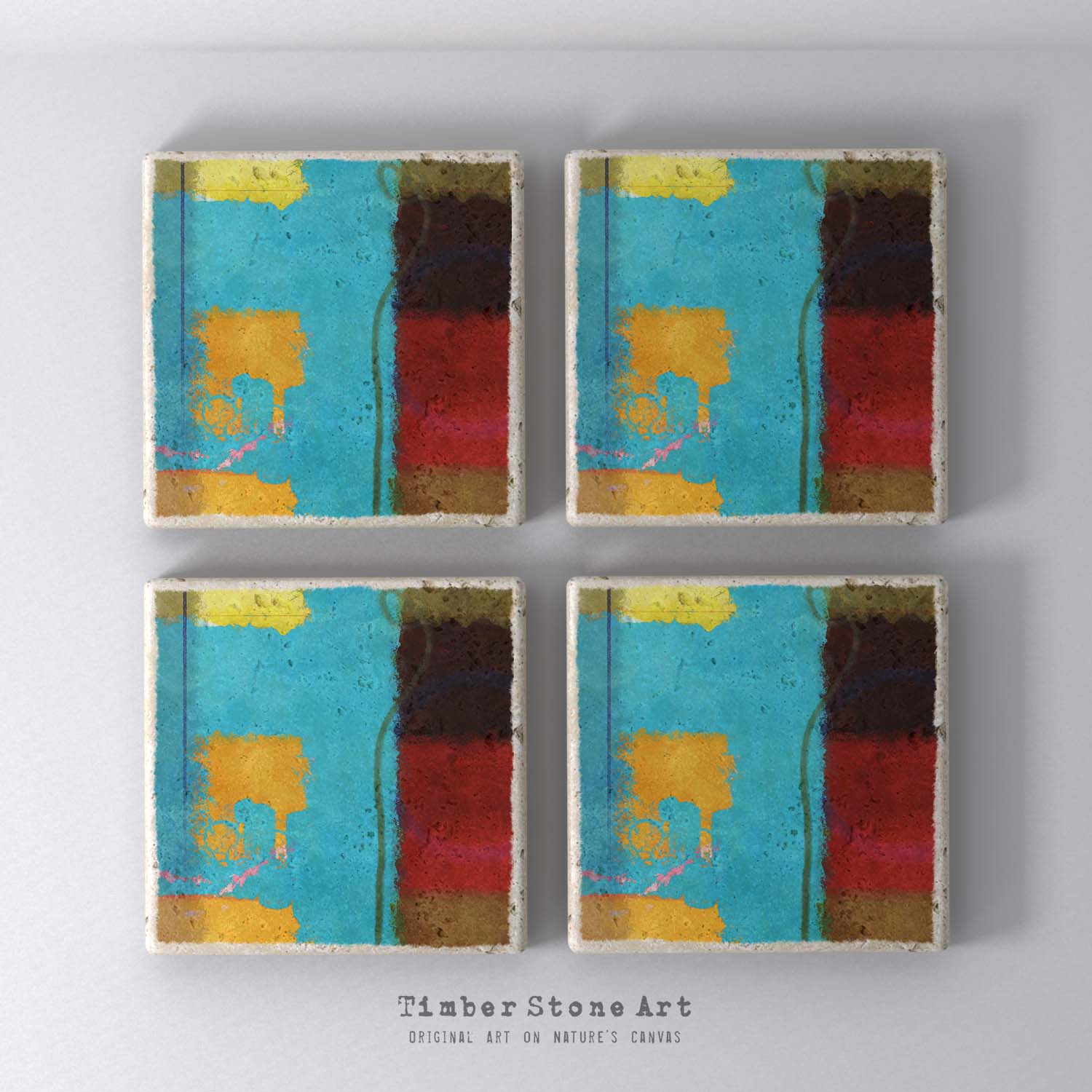 MAIN_ABS61_872_1 - Set Of 4 Natural Stone Coasters
