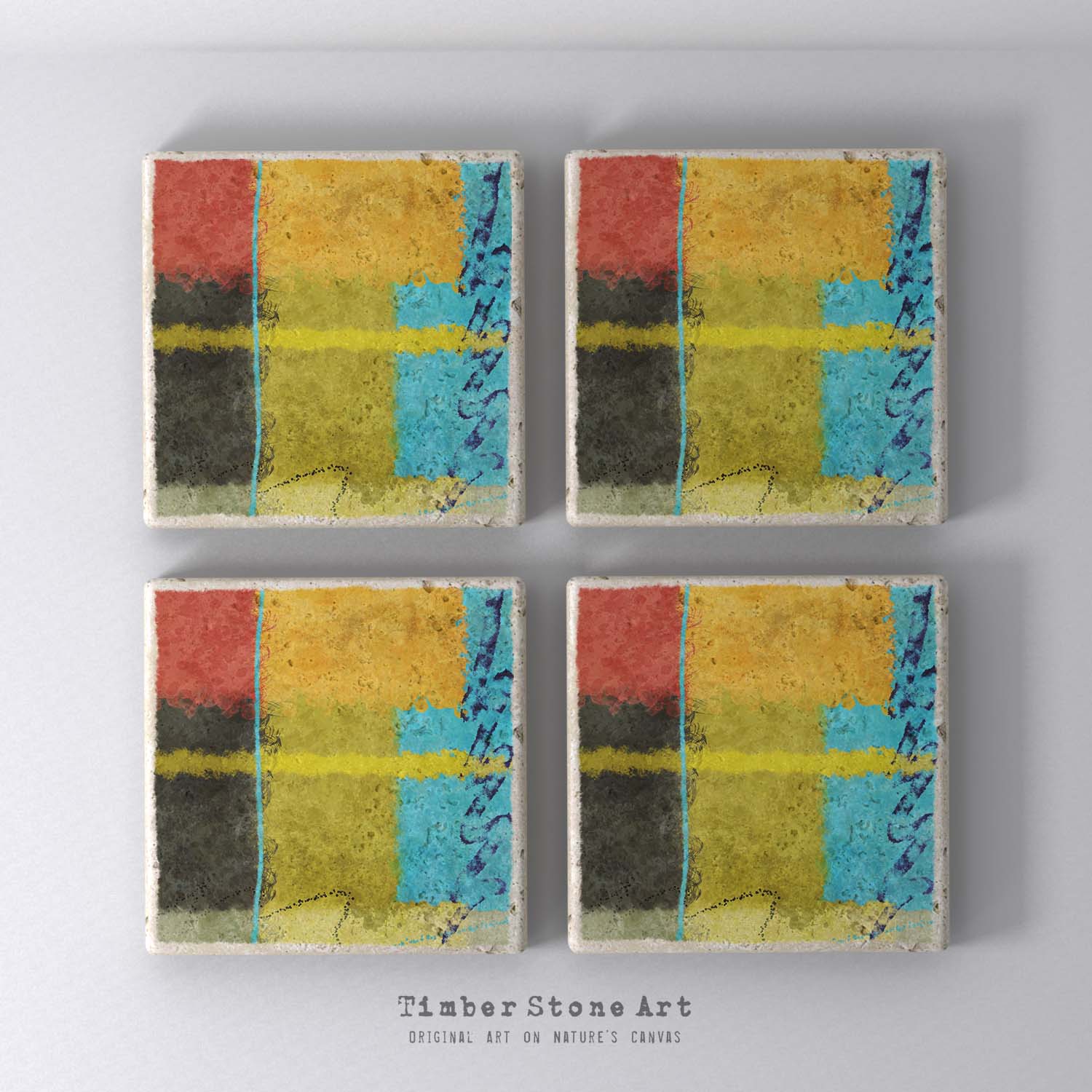 MAIN_ABS61_931_1 - Set Of 4 Natural Stone Coasters