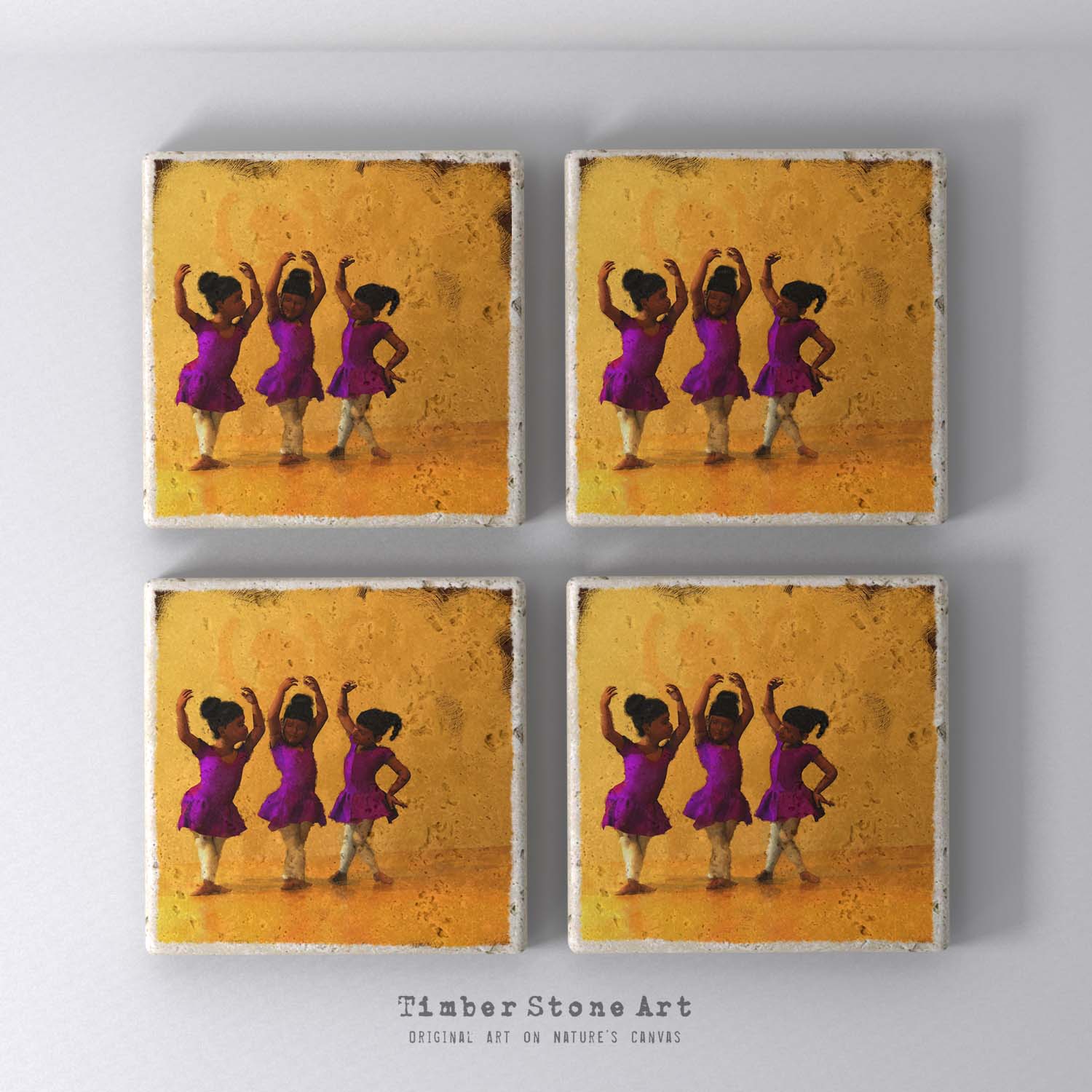 ETHNIC0295 - Set Of 4 Natural Stone Coasters
