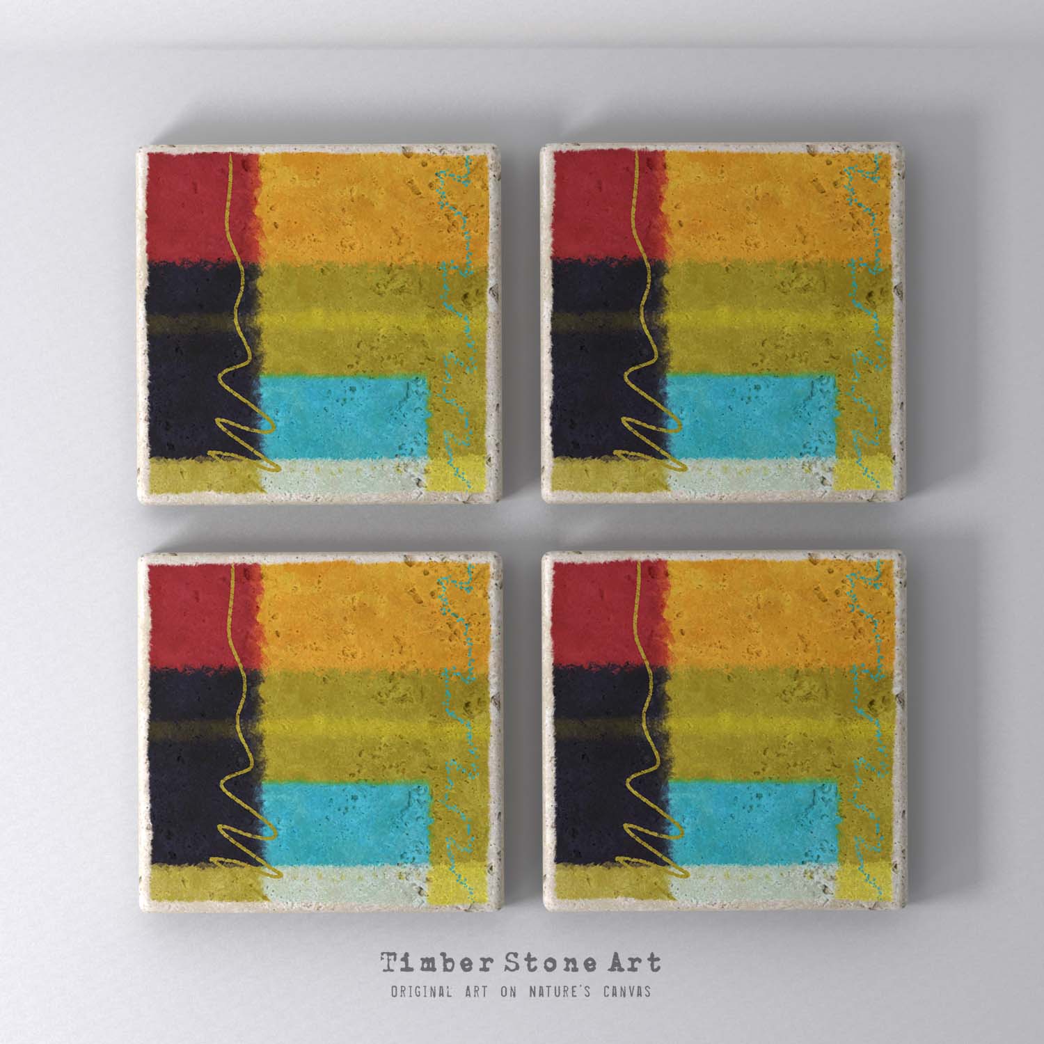 MAIN_ABS61_971_1 - Set Of 4 Natural Stone Coasters