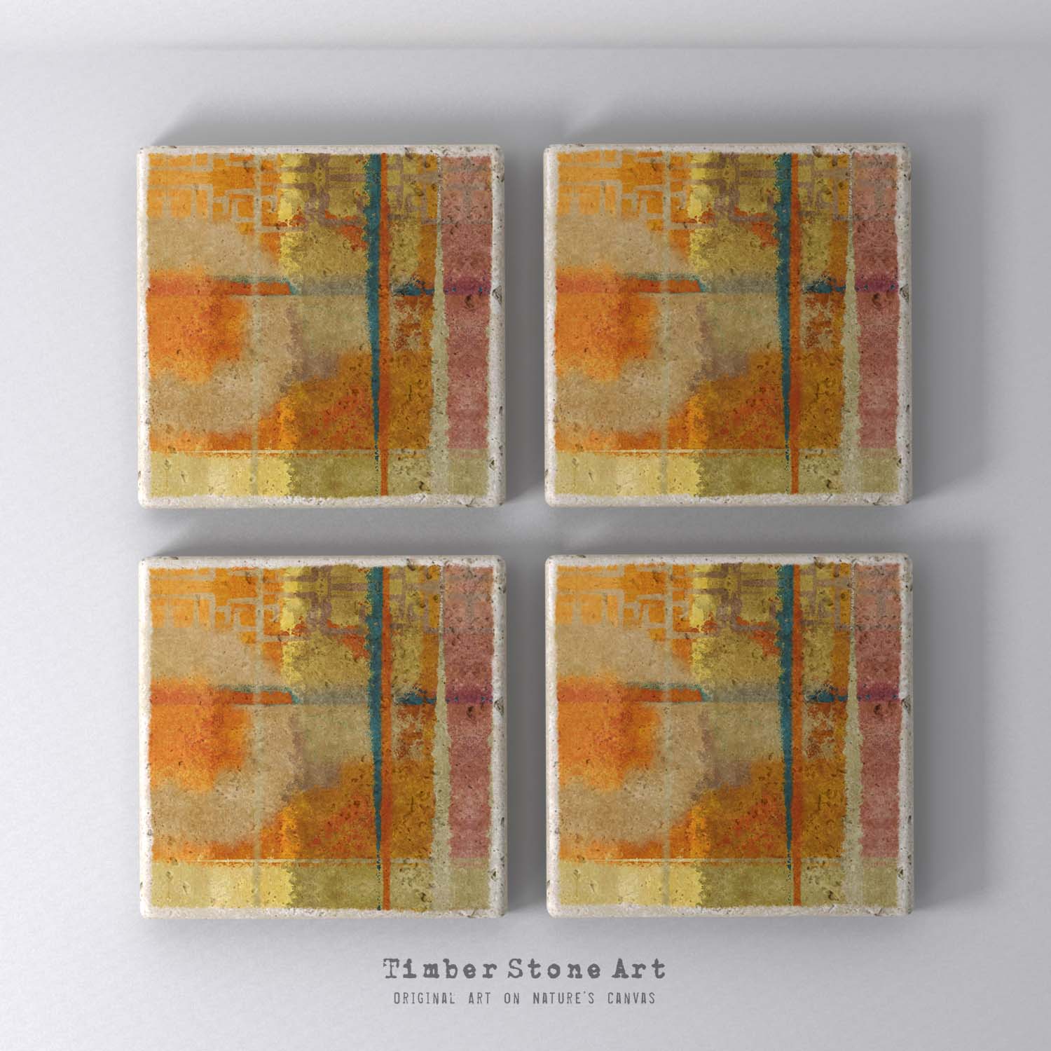 MAIN_ABS70_730 - Set Of 4 Natural Stone Coasters