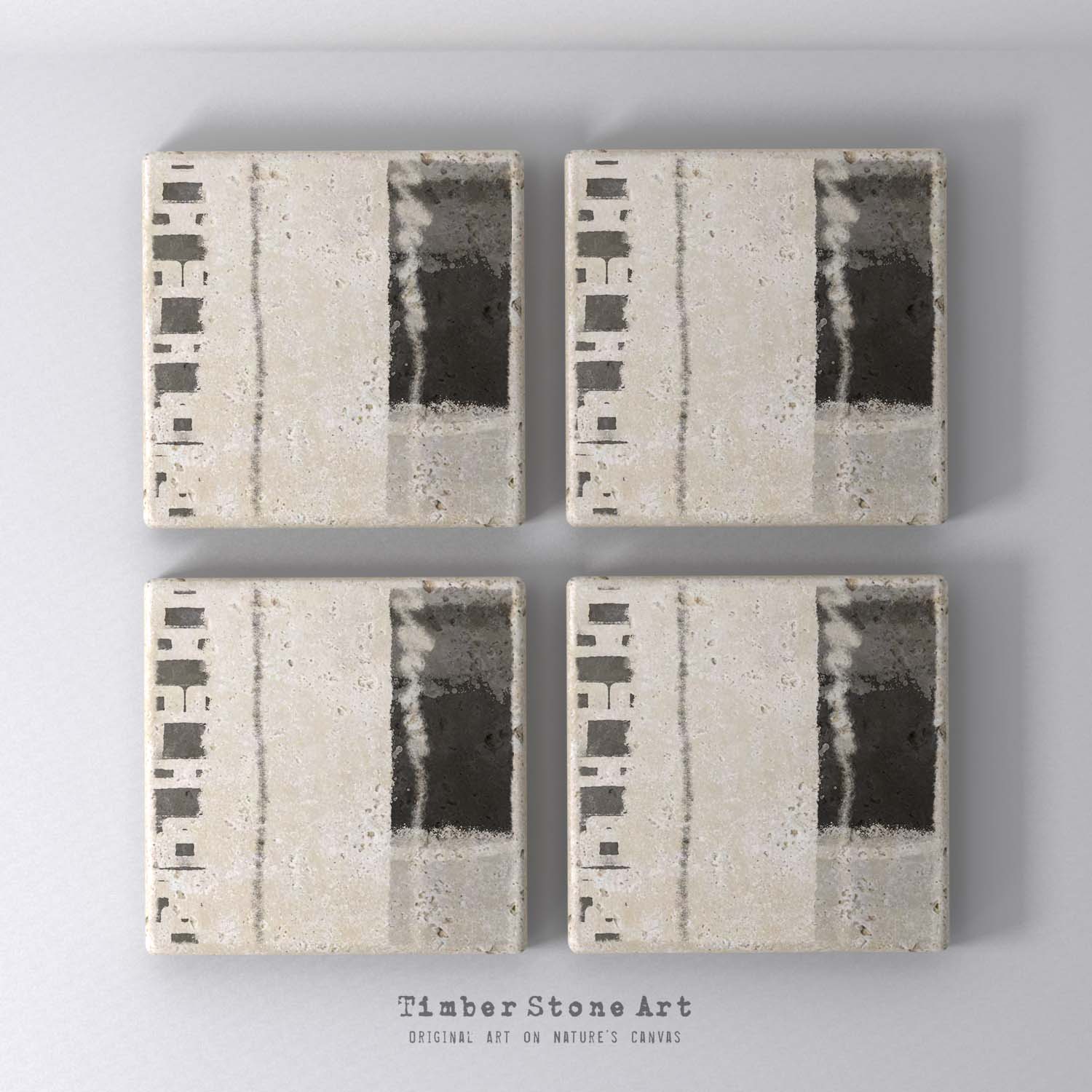 MAIN_ABS74_2 - Set Of 4 Natural Stone Coasters
