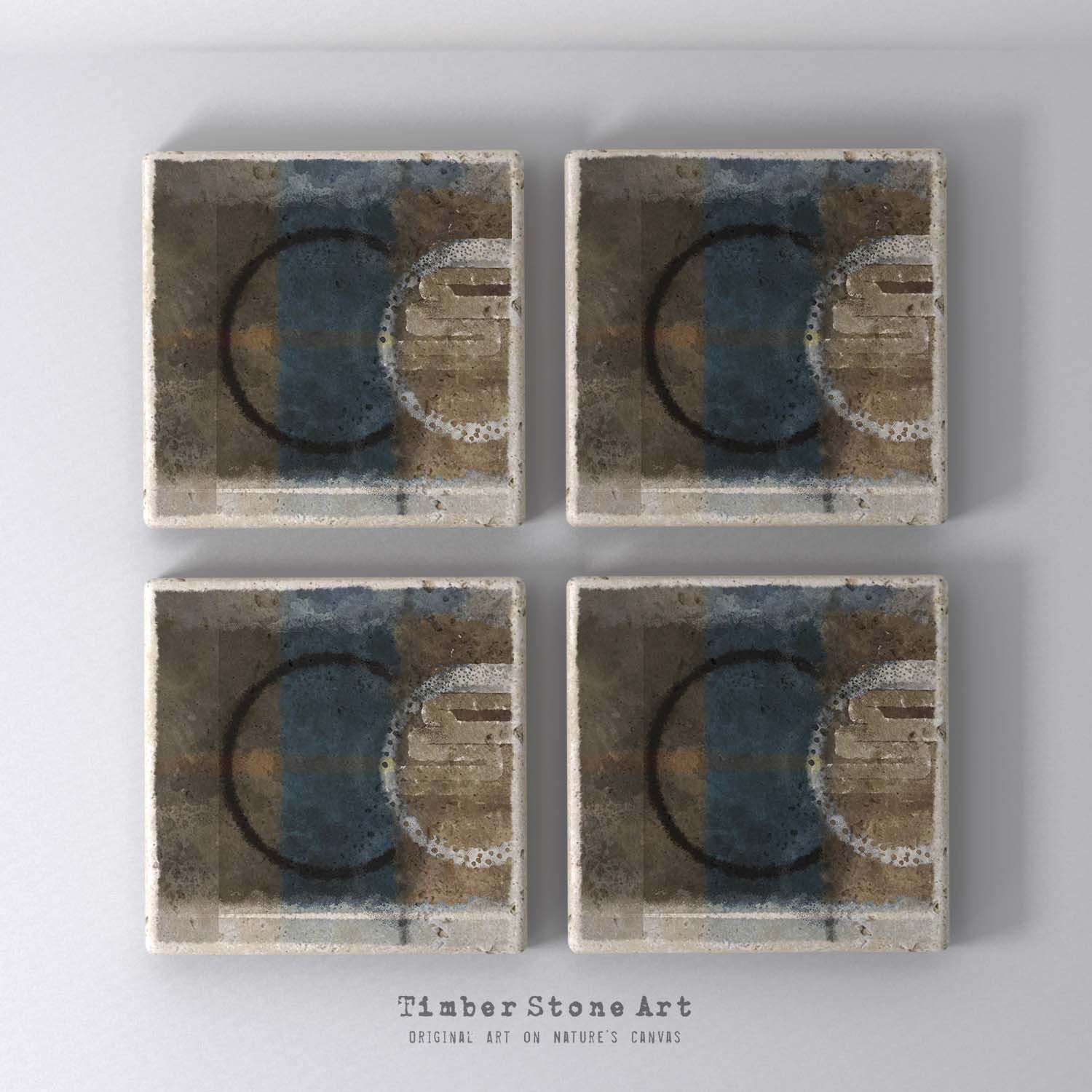 MAIN_ABS74_88 - Set Of 4 Natural Stone Coasters