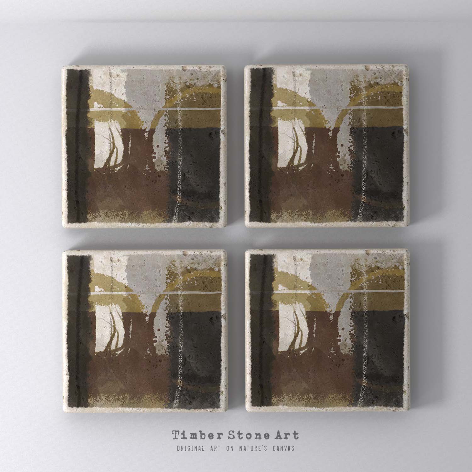 MAIN_ABS74_222 - Set Of 4 Natural Stone Coasters