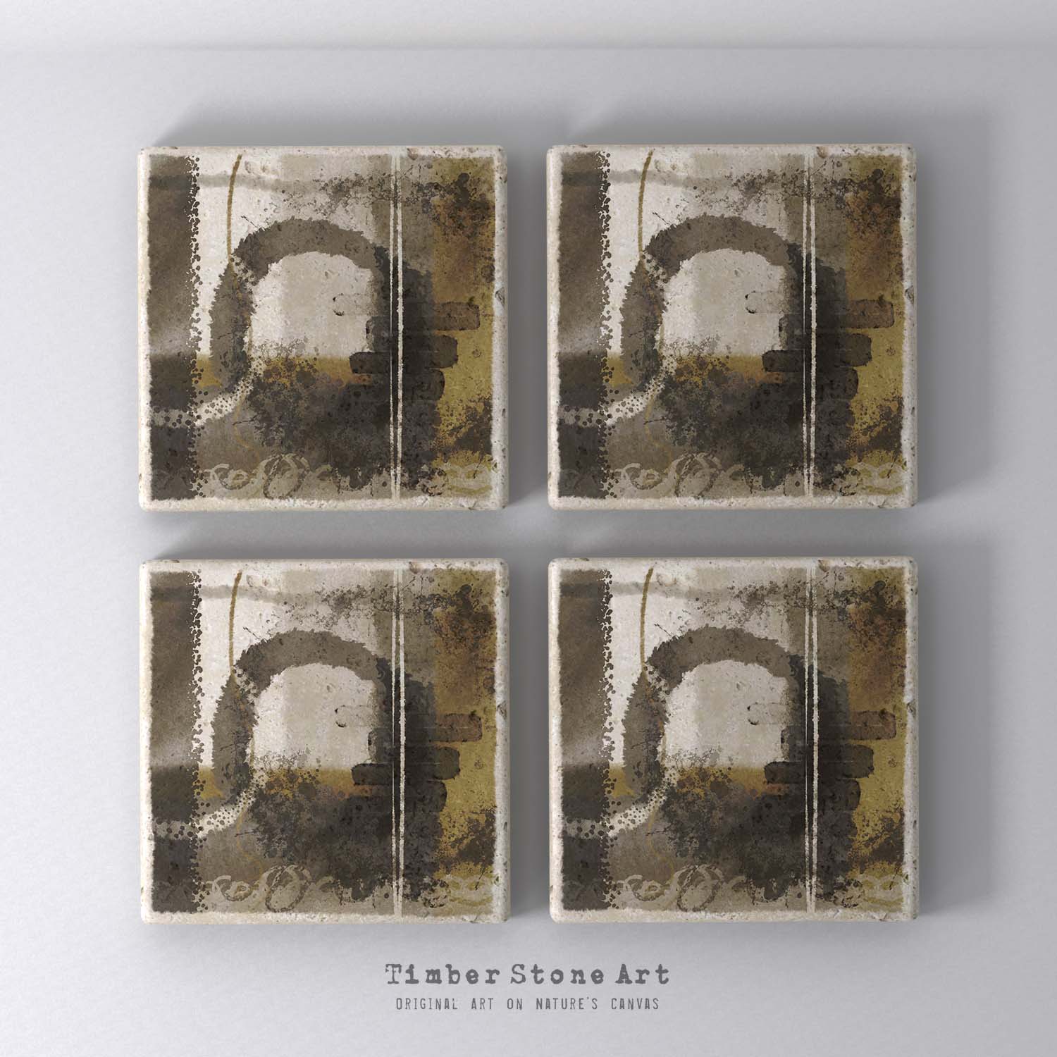 MAIN_ABS74_255 - Set Of 4 Natural Stone Coasters