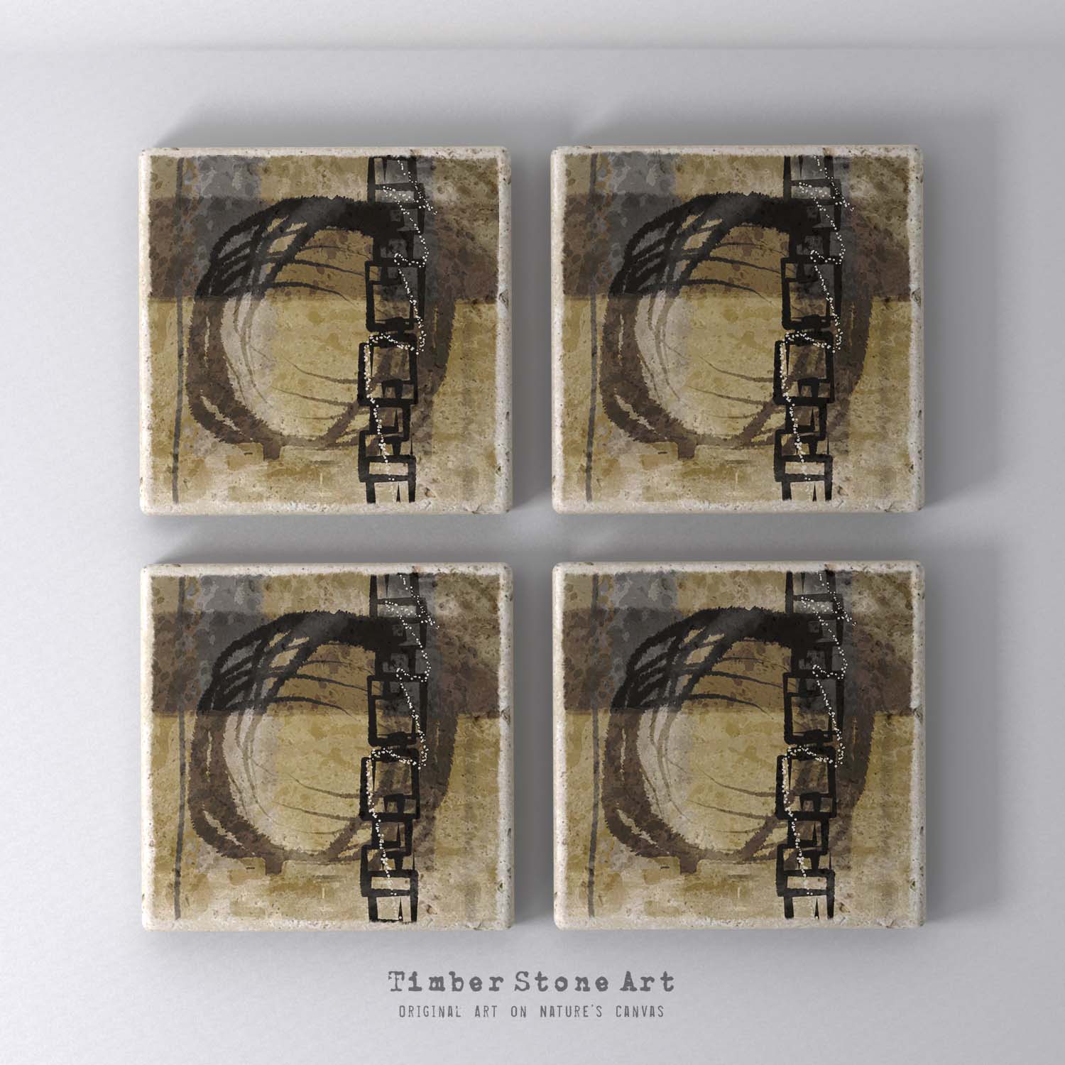MAIN_ABS74_266 - Set Of 4 Natural Stone Coasters