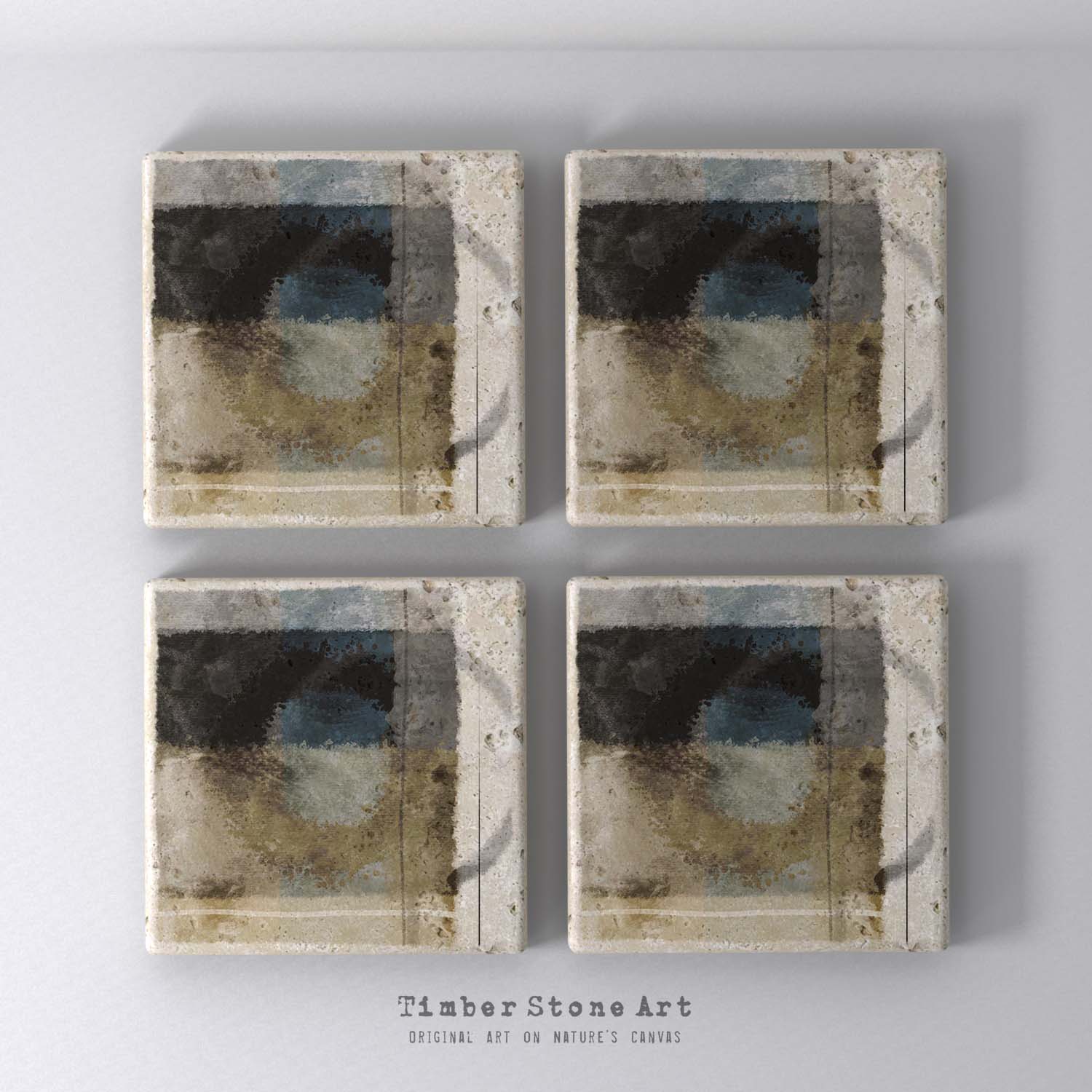 MAIN_ABS74_391 - Set Of 4 Natural Stone Coasters