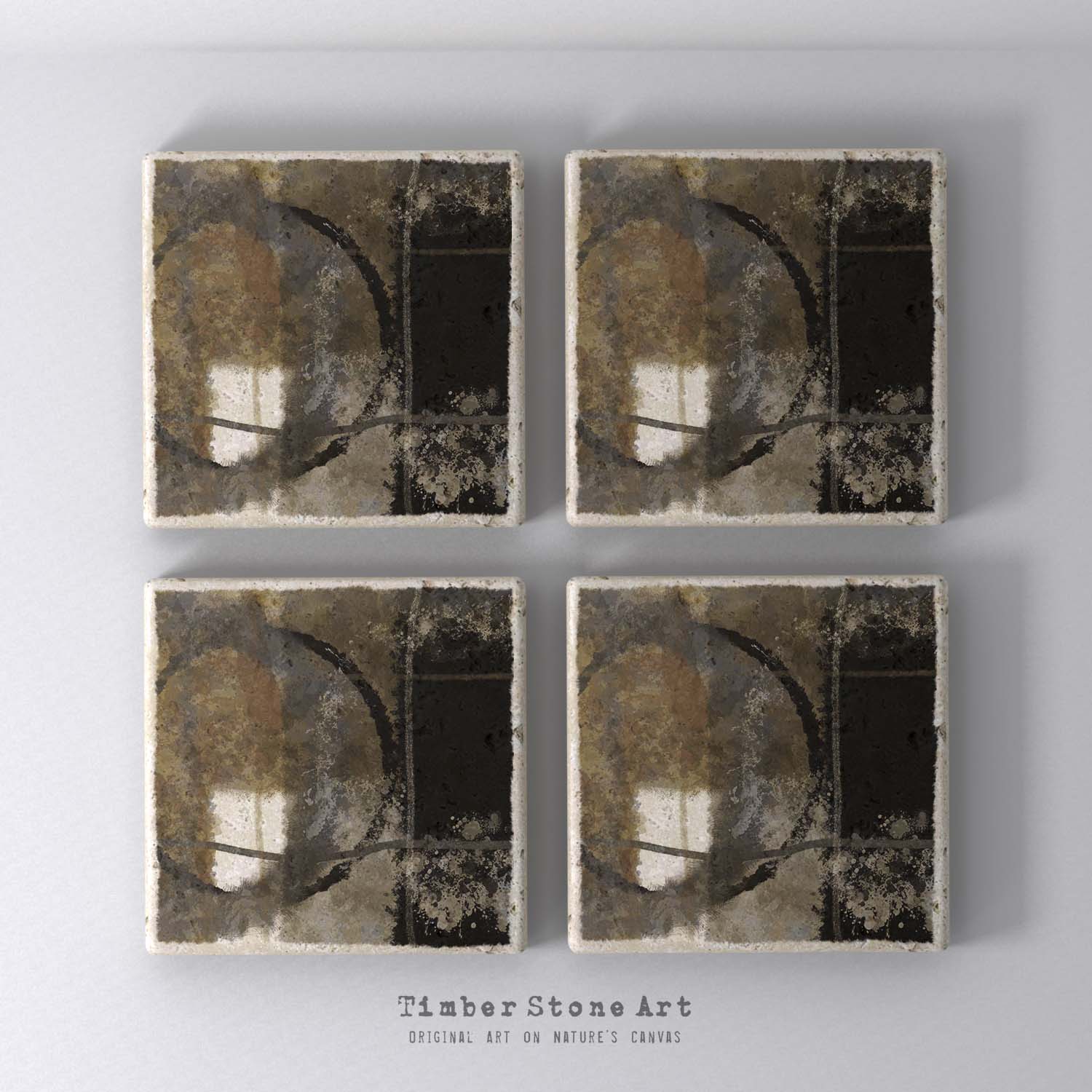 MAIN_ABS74_537 - Set Of 4 Natural Stone Coasters