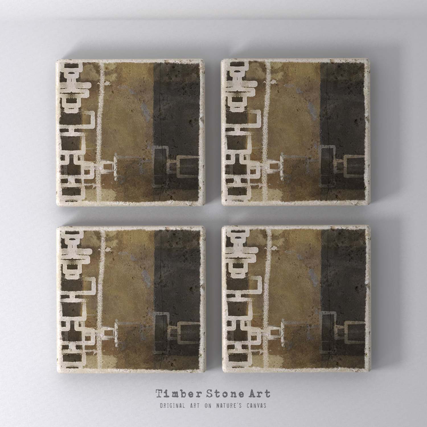 MAIN_ABS74_682 - Set Of 4 Natural Stone Coasters