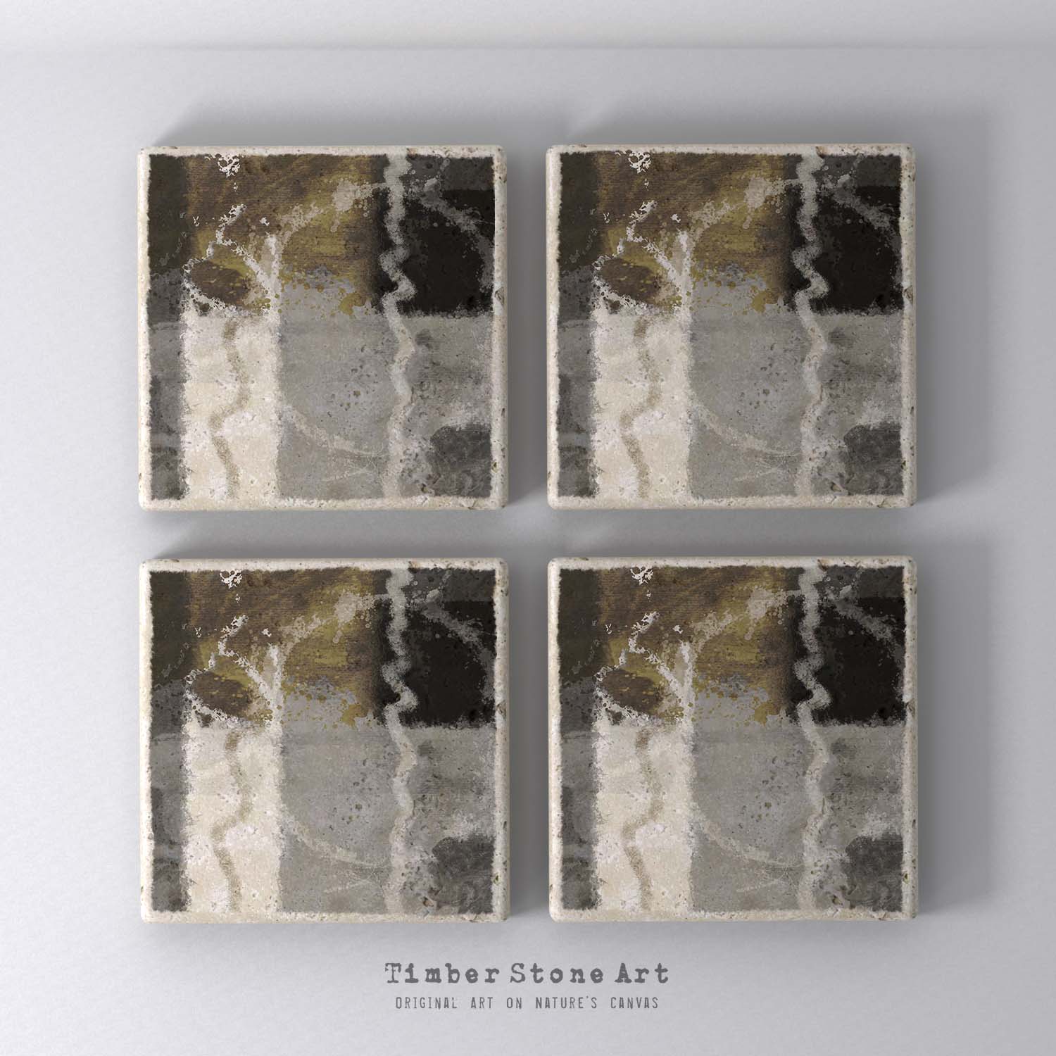 MAIN_ABS74_895 - Set Of 4 Natural Stone Coasters
